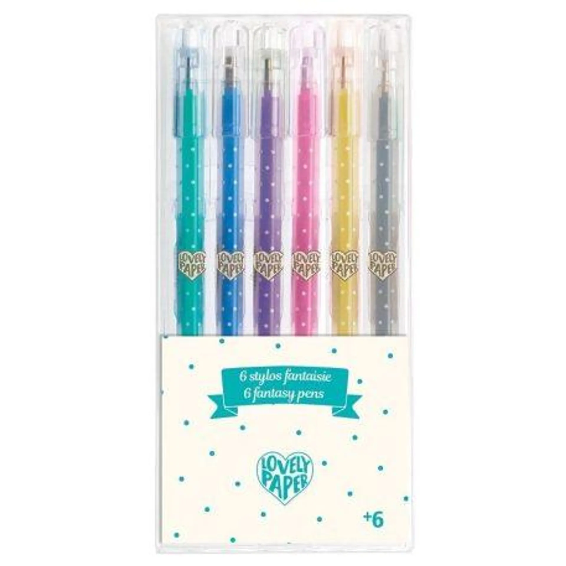 Zselés toll készlet 6 színnel - édes színekkel - 6 glitter gel pens - Djeco