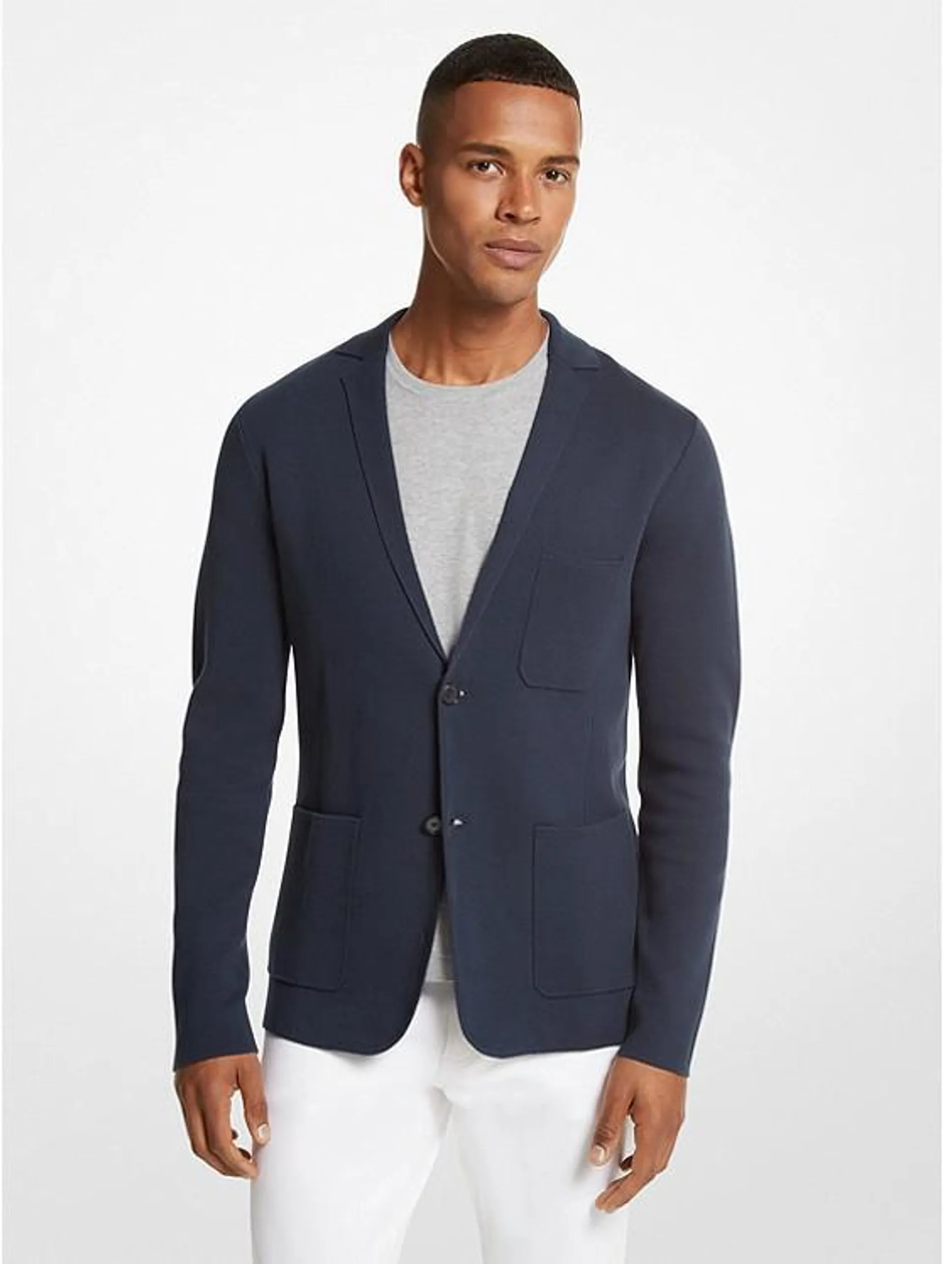 Cotton Knit Blazer