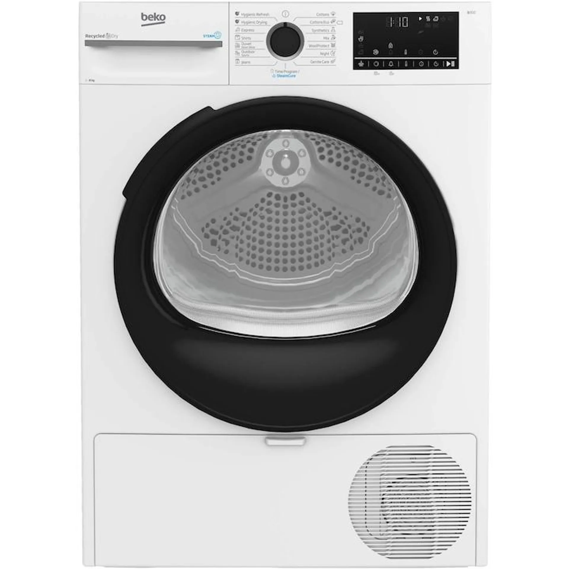 Beko BM3T48249W hőszivattyús szárítógép, 8 kg, 15 program, A+++ energiaosztály, vasalófelület, ProSmart Inverter motor, Aquawave, fehér