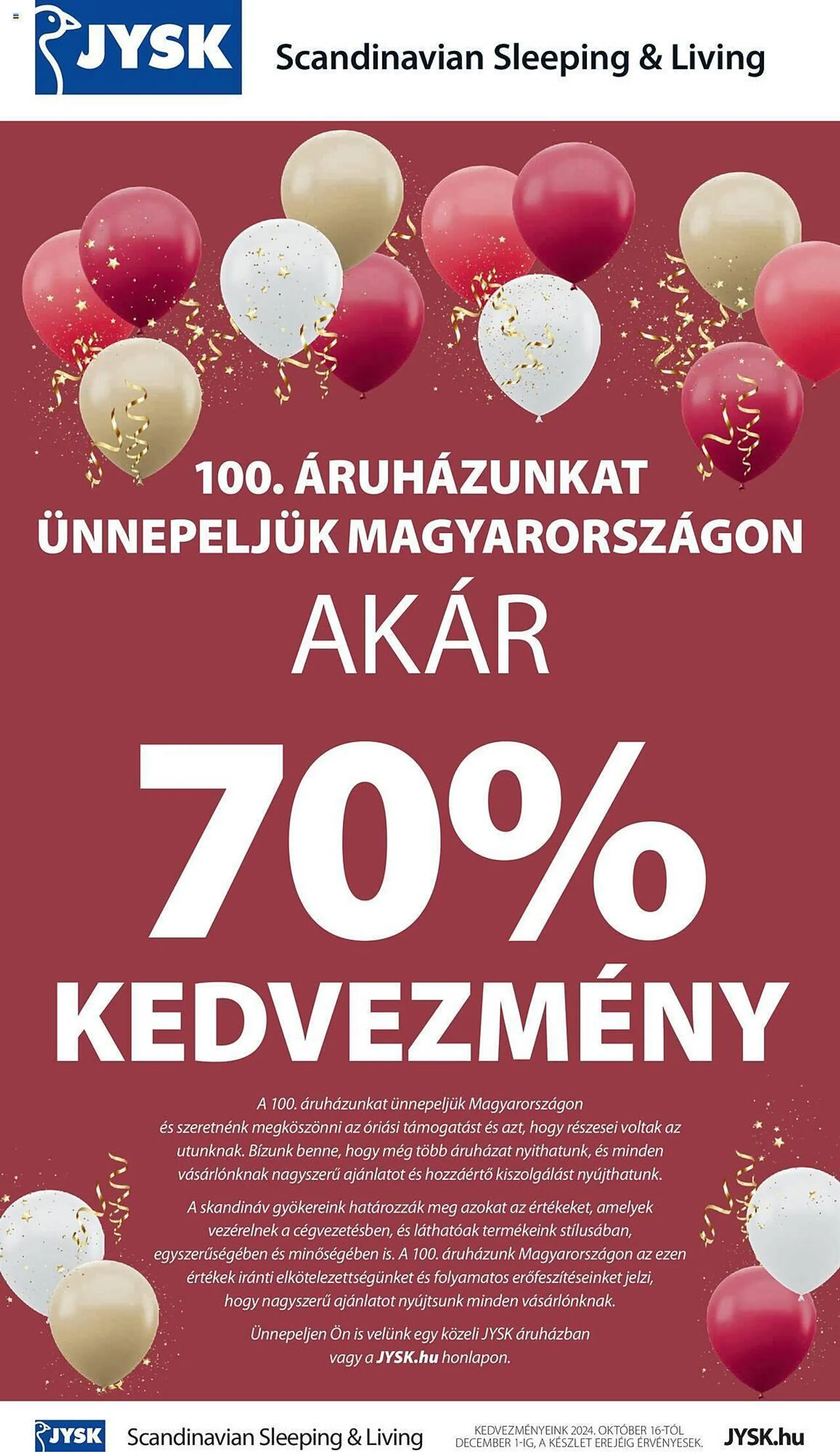 Katalógus JYSK akciós újság október 16.-tól december 1.-ig 2024. - Oldal 1