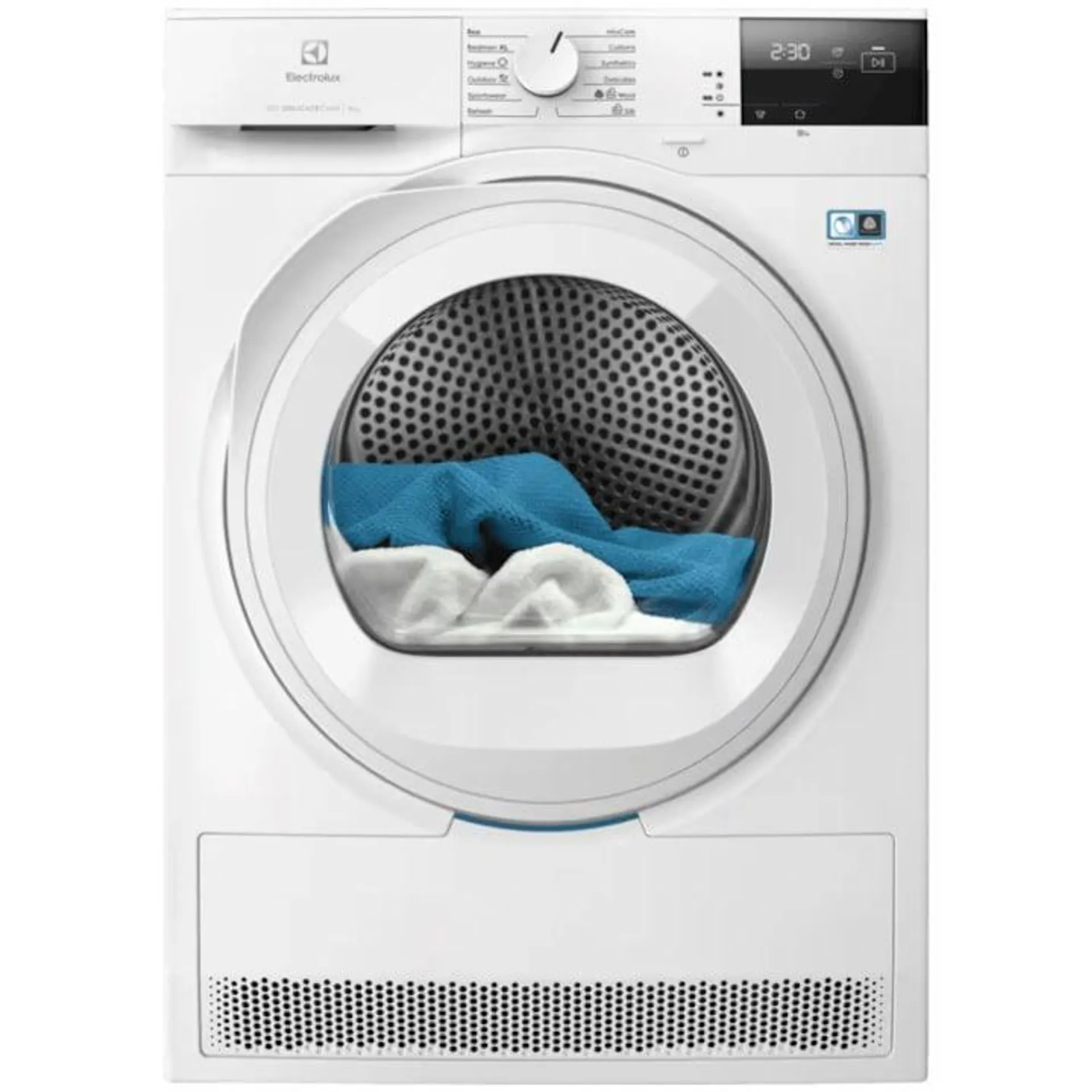 Electrolux EW7D283VE Hőszivattyús szárítógép, 8 kg, A++ energiaosztály, DelicateCare + Sensicare szárítórendszer, Inverteres motor, Dob belső világítás, Megfordítható ajtó, Fehér