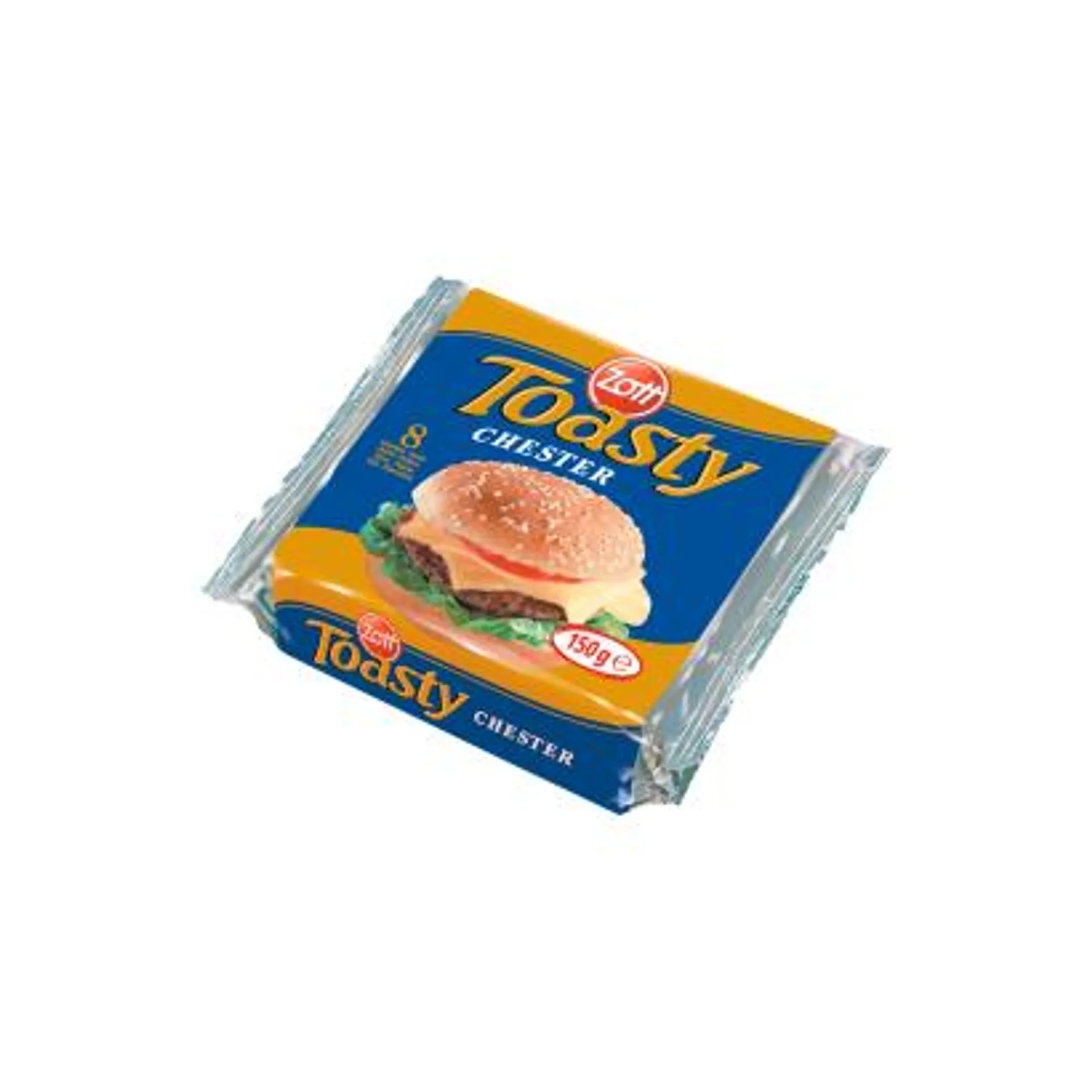 Zott Toasty Chester Sliced Cheddar Flavoured Fat Processed Cheese 8 x 18,75 g (150 g)