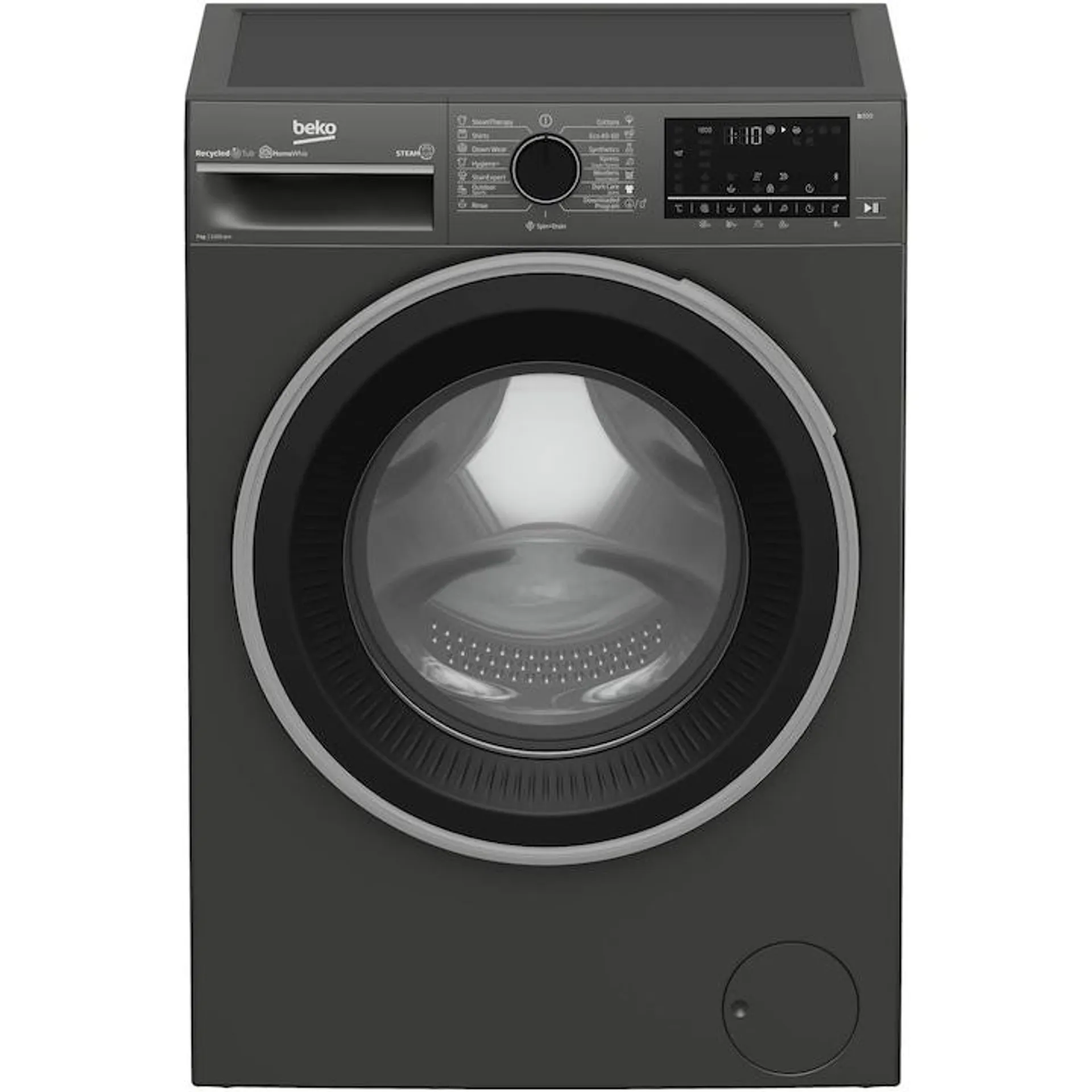 Beko B3WFU5721M mosógép, 7 kg, 1200 ford./perc, A osztály, SteamCure, Újrahasznosított kád, ProSmart Inverter Motor, Homewhiz, AddXtra, Manhattan Grey