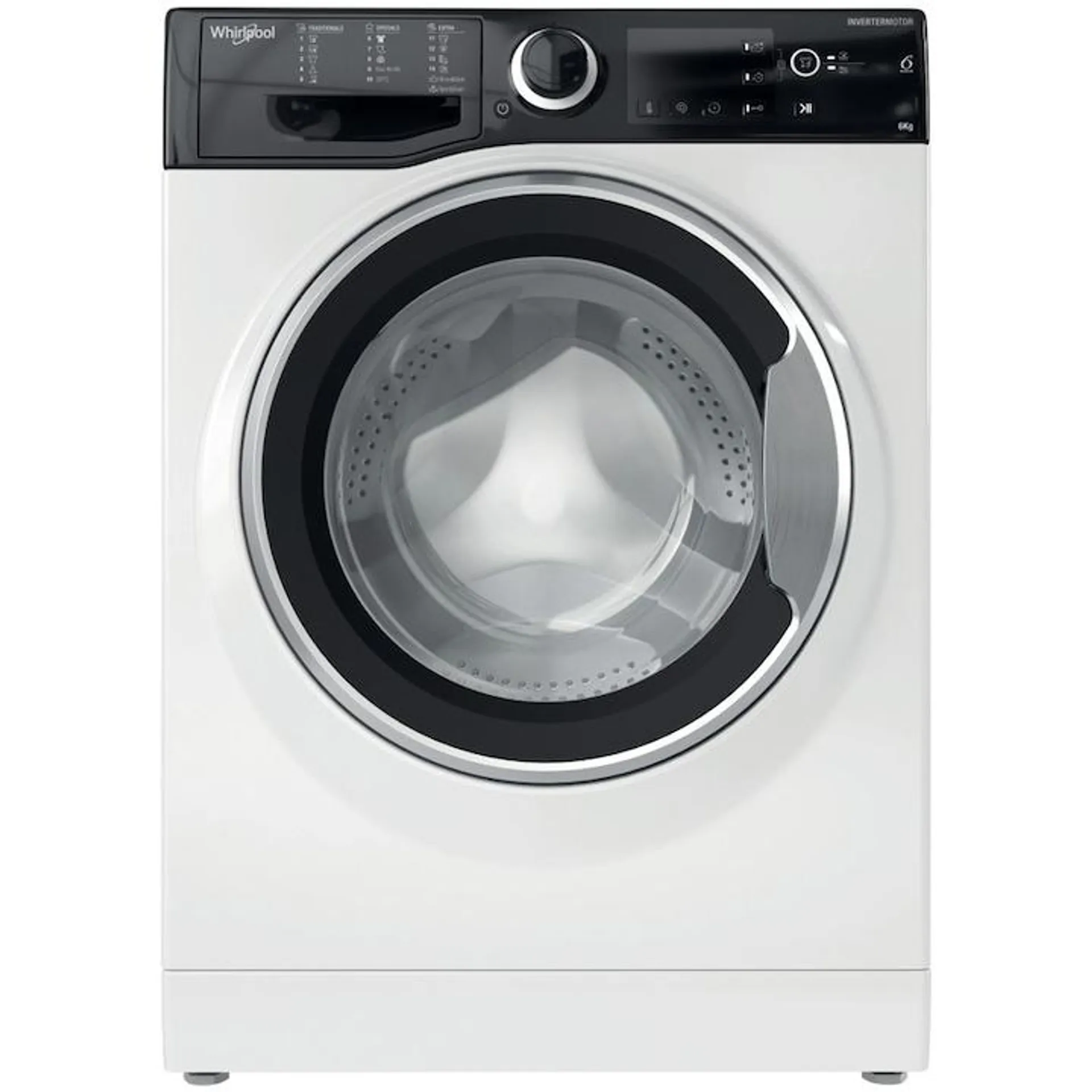 Whirlpool WRBSB6249SEU, Slim mosógép, 6 kg, 1200 rpm, C energiaosztály, gőzfrissítés, inverteres motor, digitális kijelző, fehér