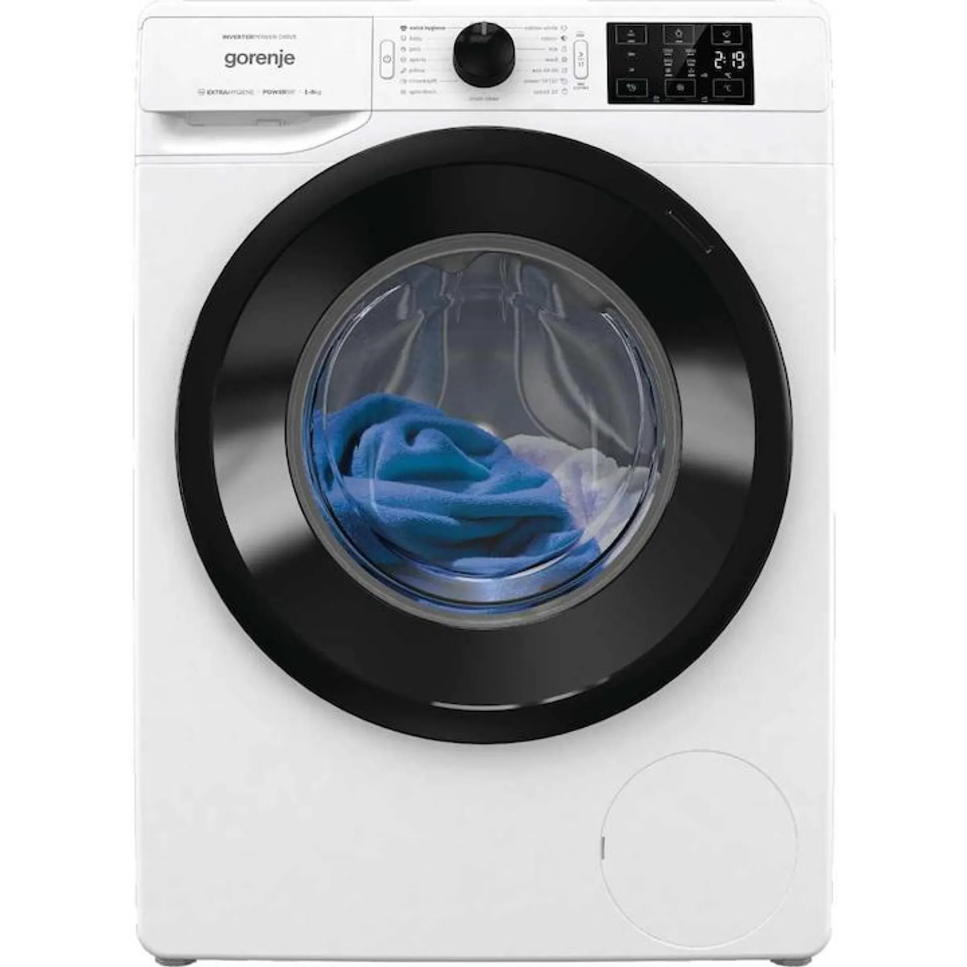 Gorenje WNEI82B standard mosógép, 8kg, 1200rpm, inverter motor, 16 program, ExtraHygine funkció, 24 órás késleltetés