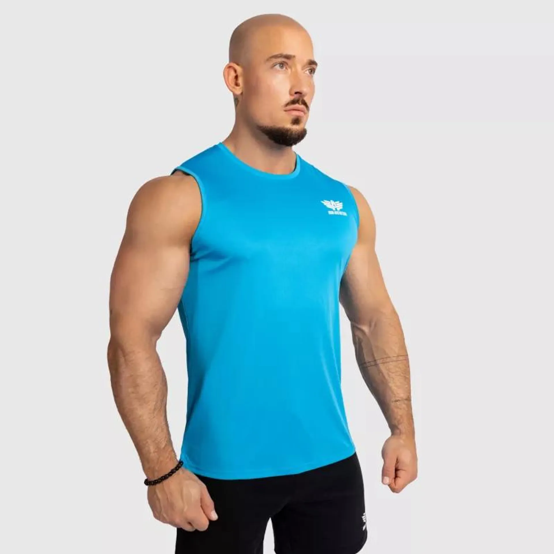 Férfi fitness atléta Iron Aesthetics Smooth, kék