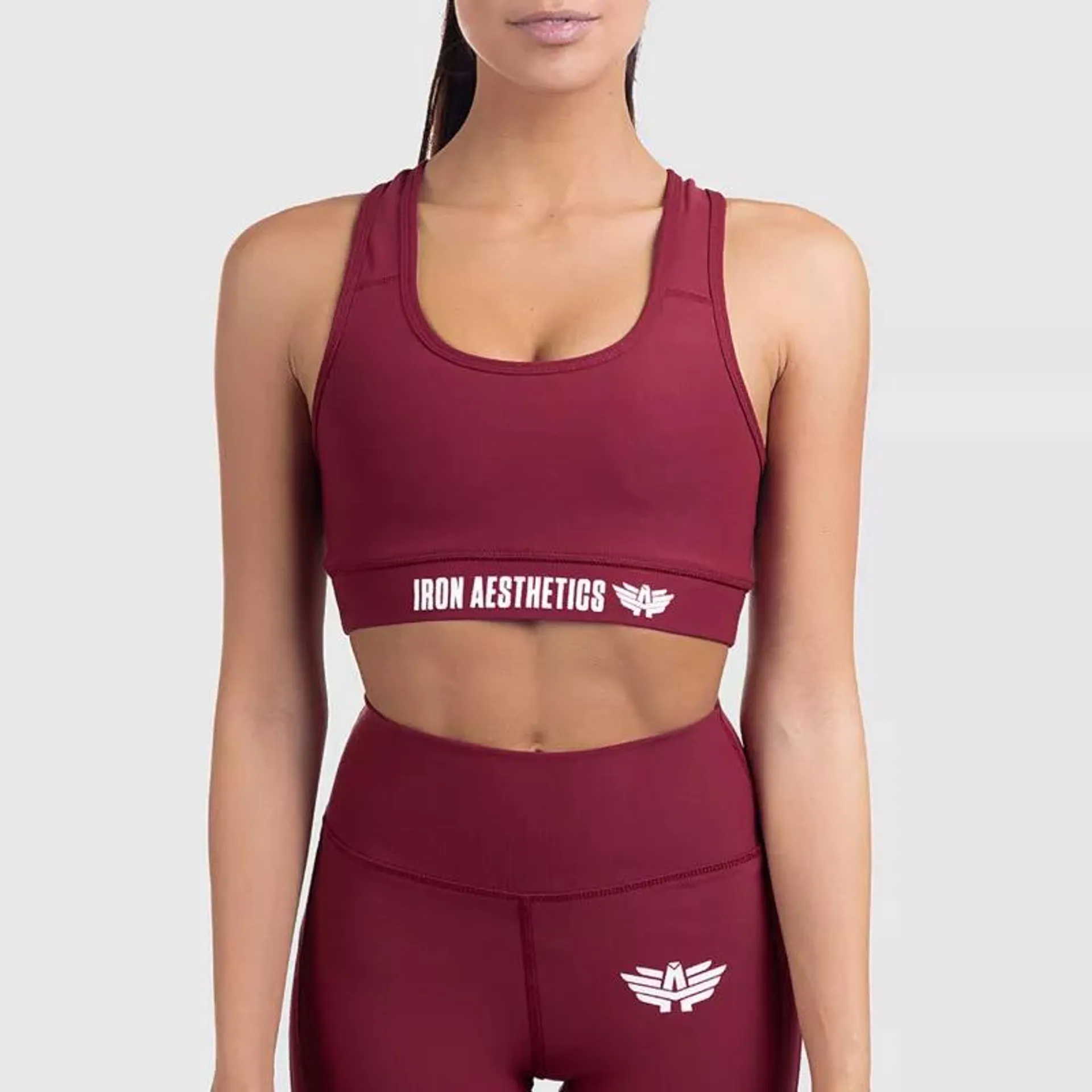 Női sportmelltartó STUFFED - Iron Aesthetics, bordó