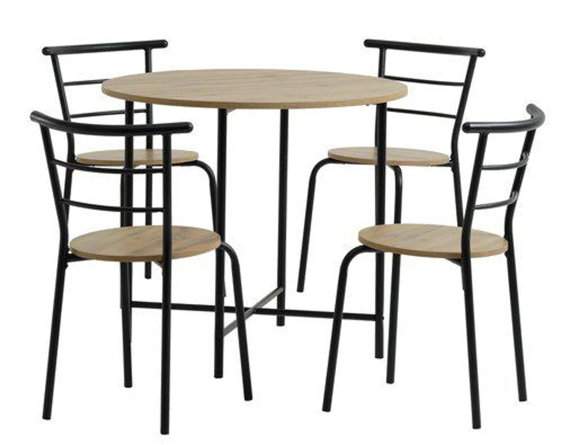 GADSTRUP D85 table + 4 GADSTRUP black/oak colour