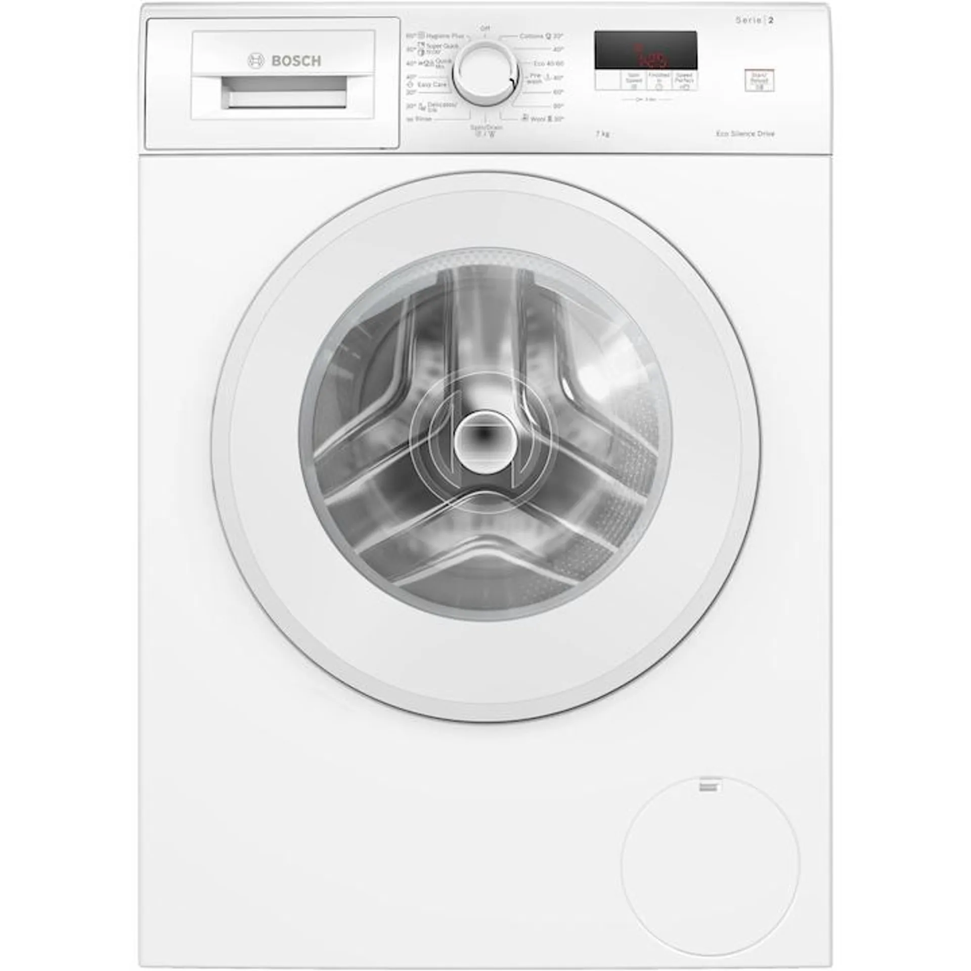 Bosch WGE02400BY Mosógép, 7 kg, 1400 fordulat/perc, EcoSilence Drive, Reload funkció, Speed Perfect, A energiaosztály, fehér