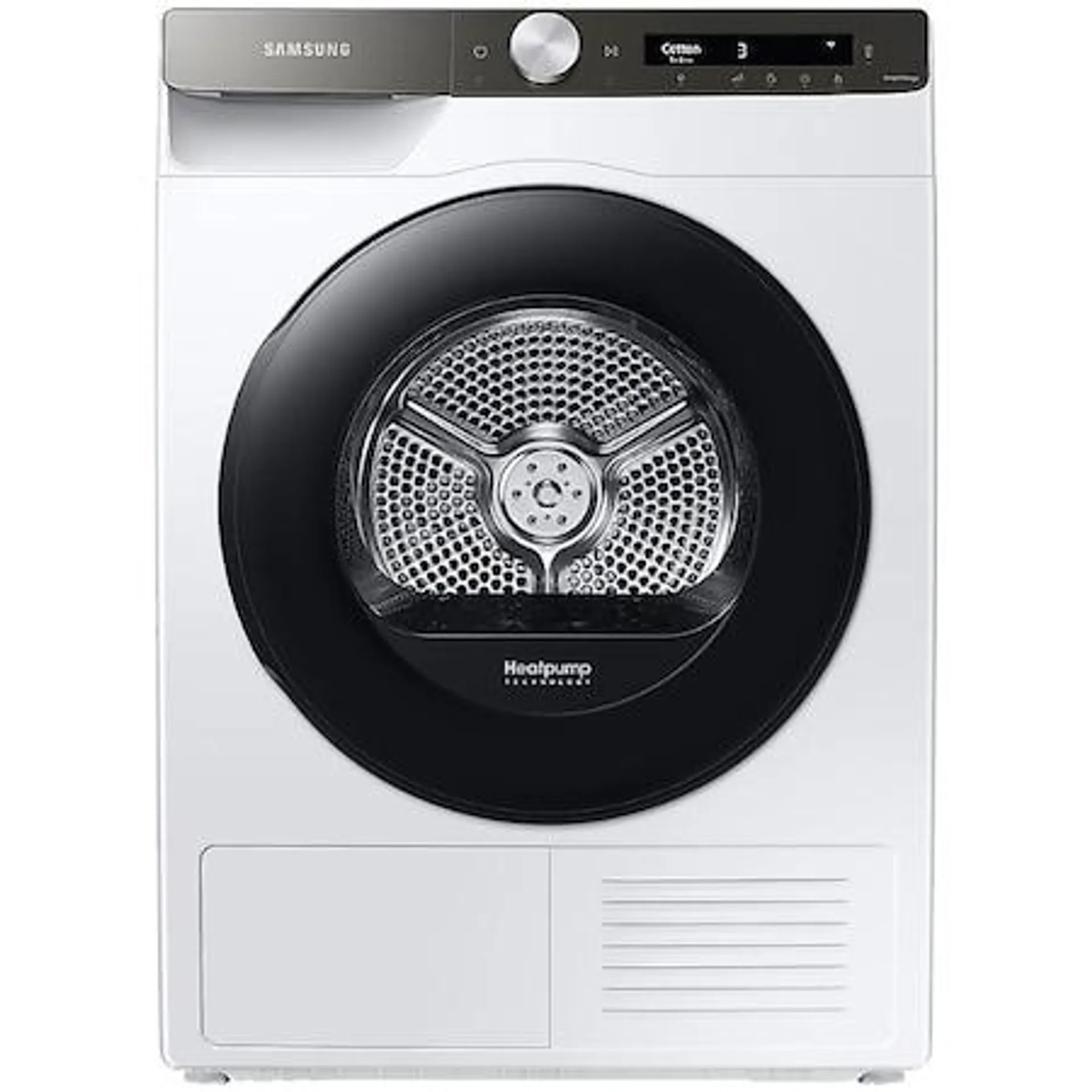 Samsung DV90T5240AT Hőszivattyús szárítógép, 9 kg, A+++ energiaosztály, AI Control, Quick Dry, Optimal Dry, Wifi, Fehér