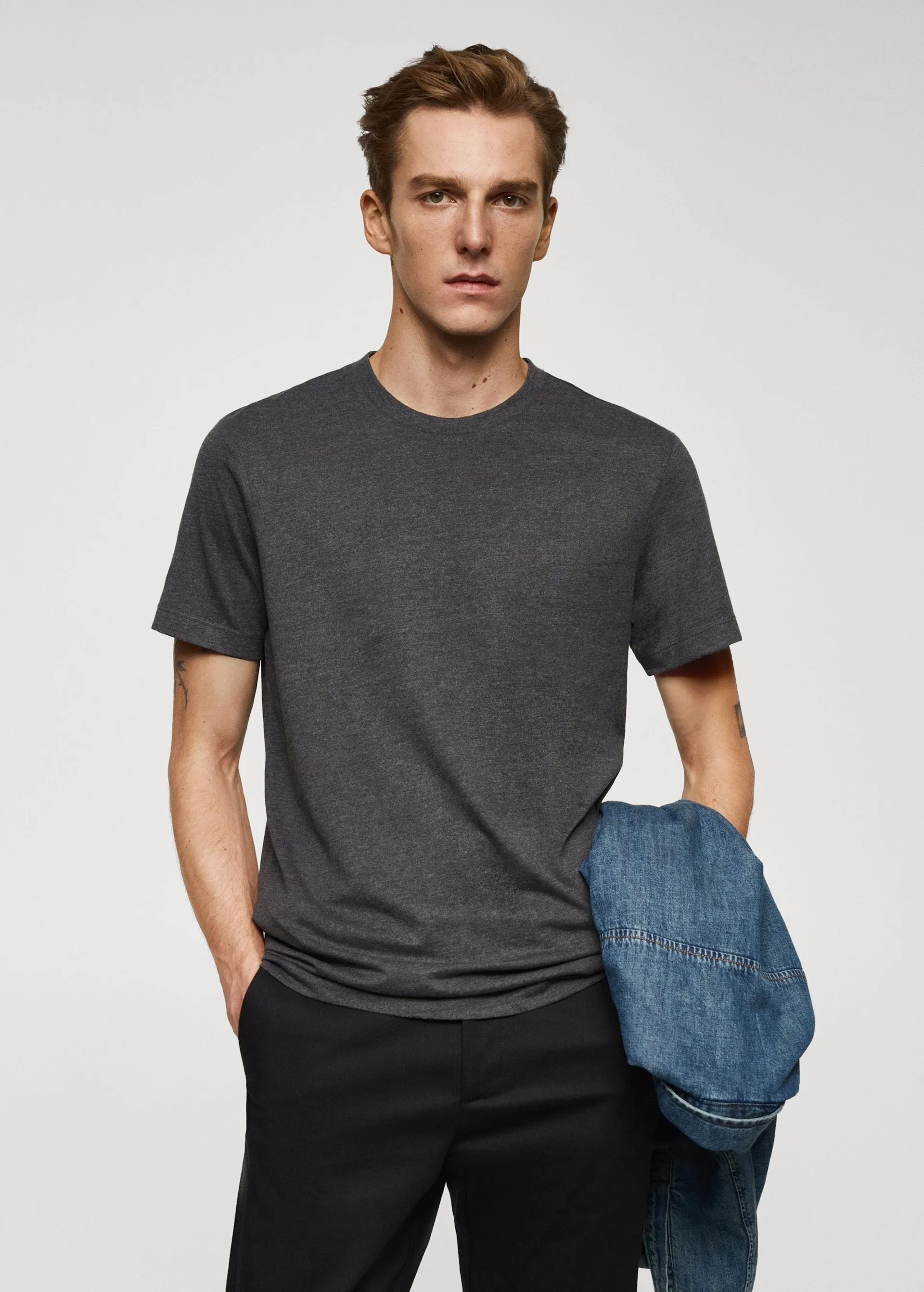 Basic cotton stretch T-shirt