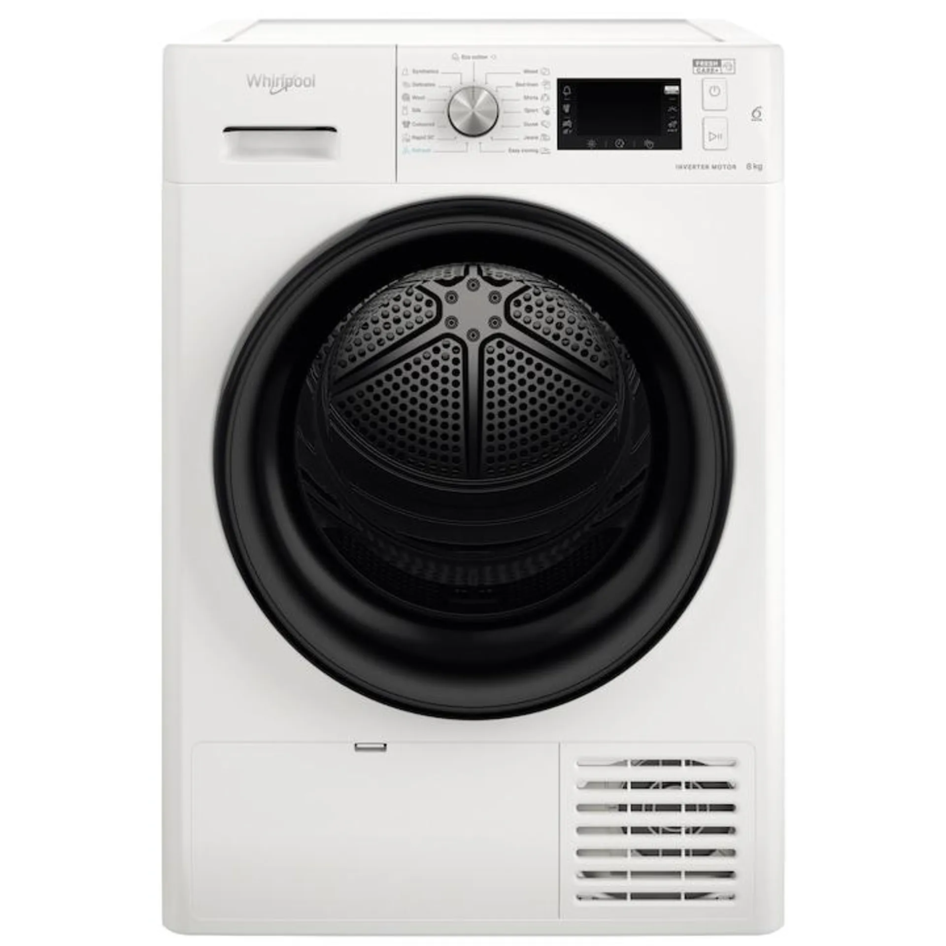 Whirlpool FFT M22 8X3B EE Hőszivattyús szárítógép, 8 kg, Digitális kijelző, 6. Érzék funkció, A energiaosztály, Fehér