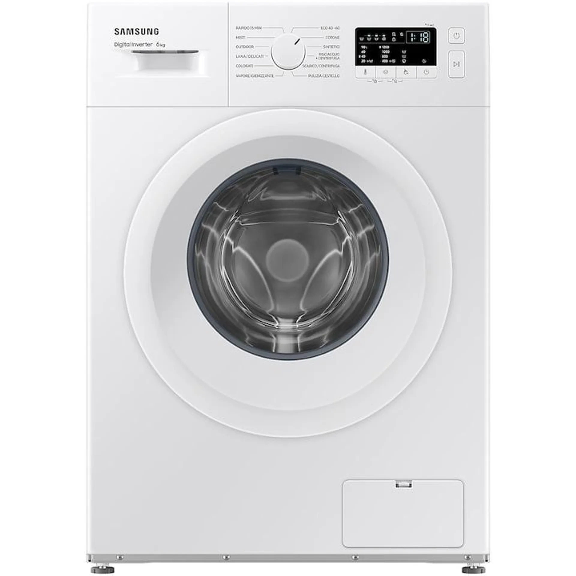 Mosógép, Samsung WW60A3120WE/LE, 6 kg, 1200 RPM, C osztály, higiéniai gőz, gyorsmosás 15 perc, fehér