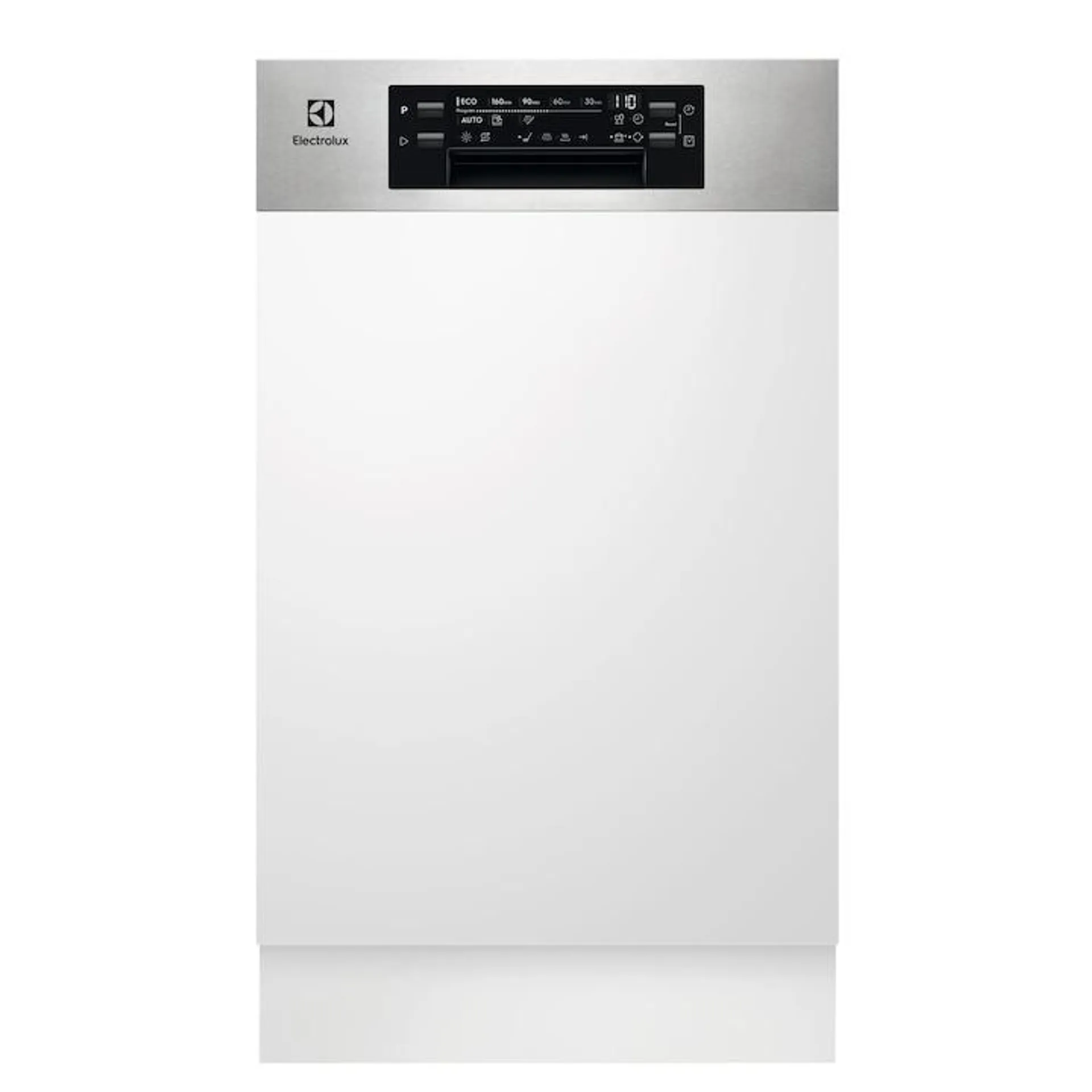 Electrolux EEM43300IX Beépíthető keskeny mosogatógép, MaxiFlex fiók, 10 teríték, AirDry, 8 program, D energiaosztály, fehér