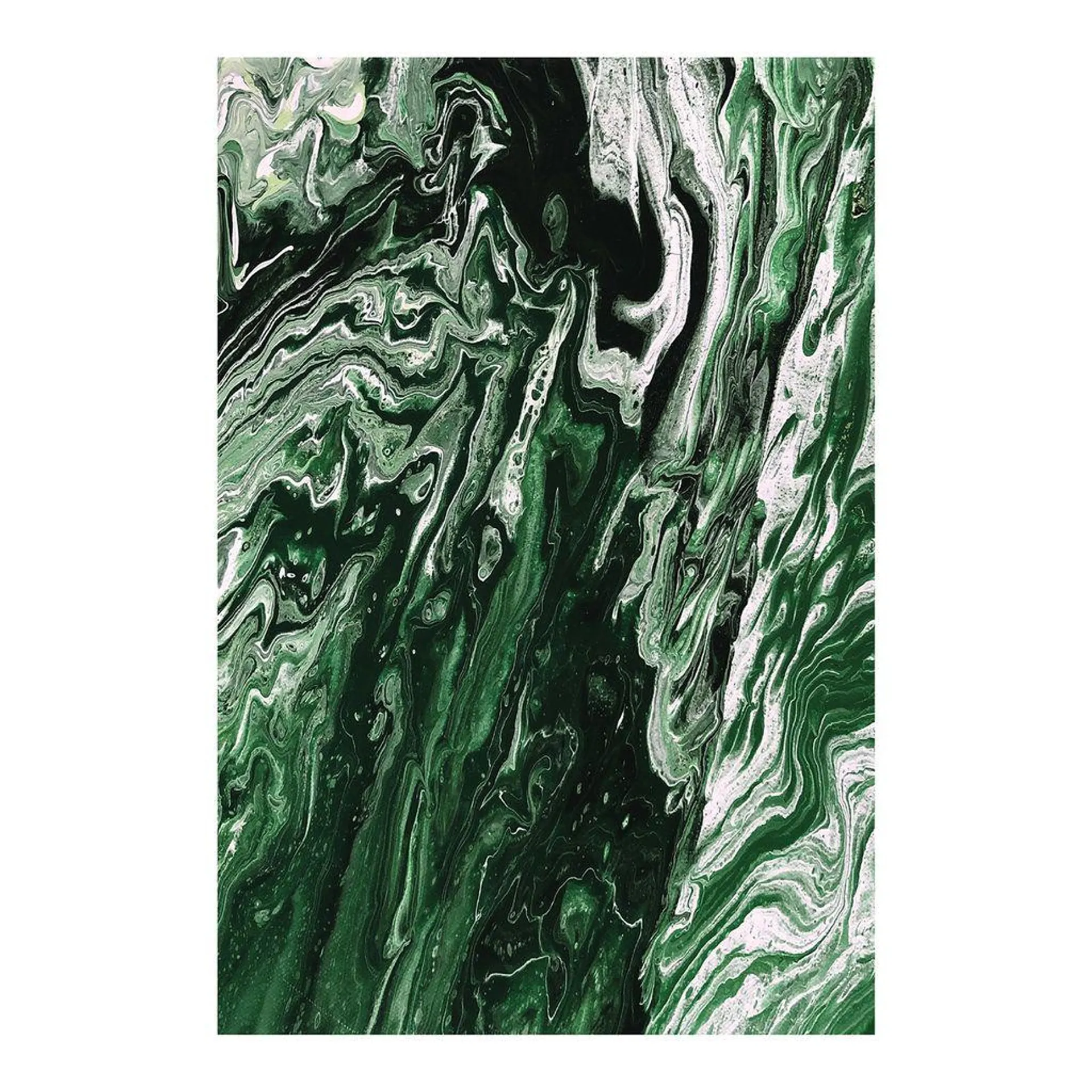 Poszter, absztrakt, keret nélkül, 40x60 cm, sötétzöld - ESTUAIRE