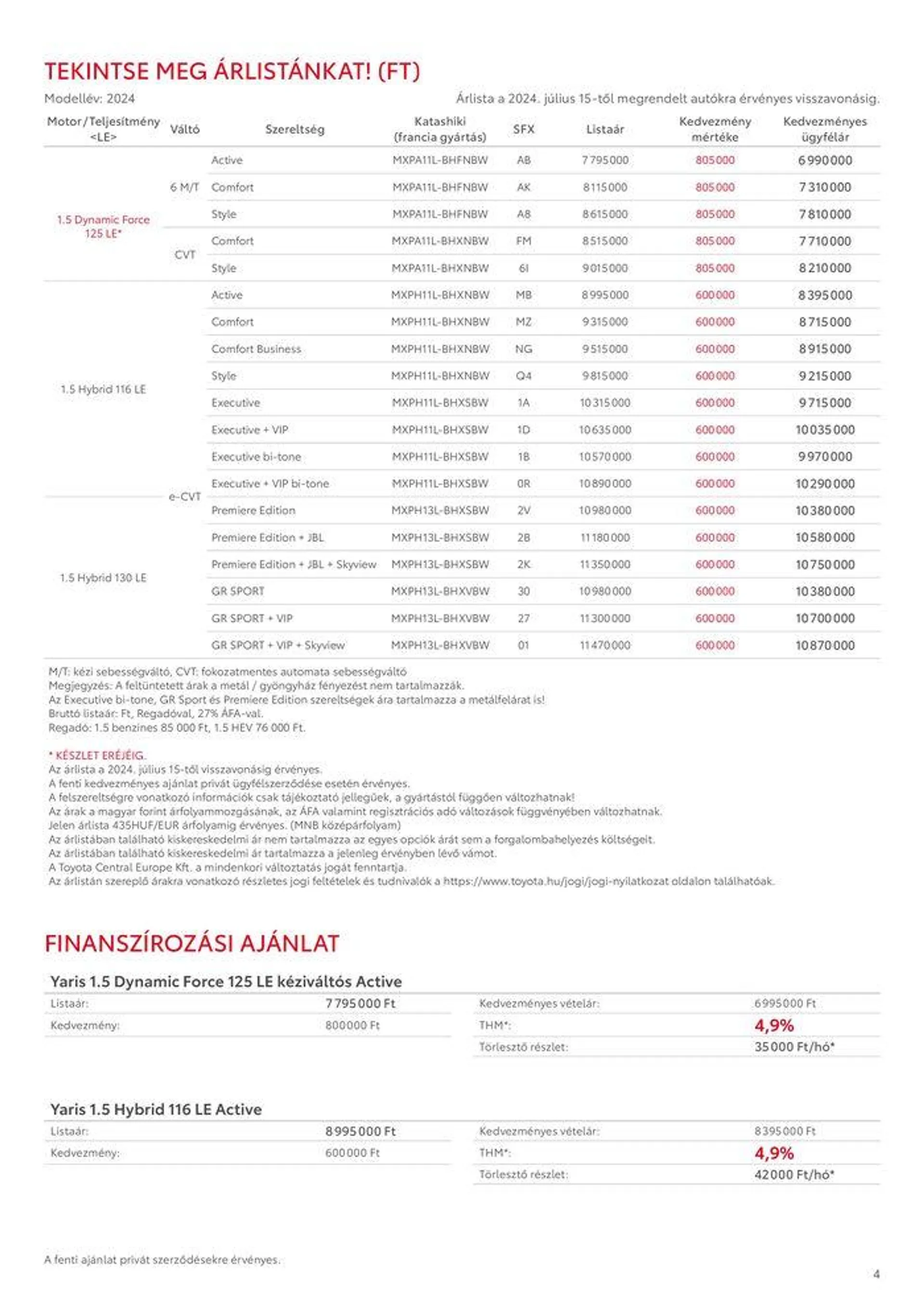 Katalógus Toyota Új YARIS Hybrid július 16.-tól július 16.-ig 2025. - Oldal 4