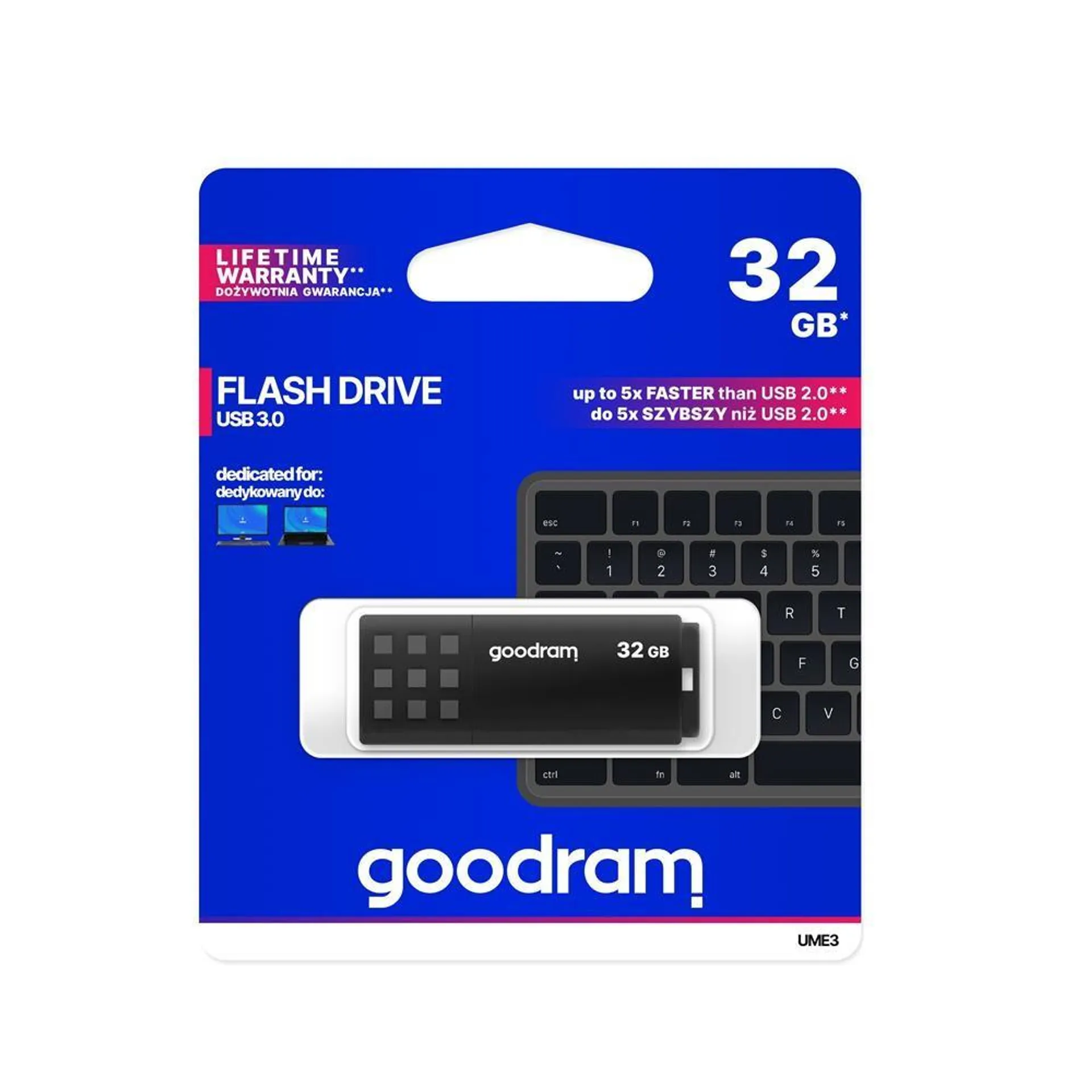 Goodram UME3-0320K0R11 32GB USB 3.0 pendrive, fekete