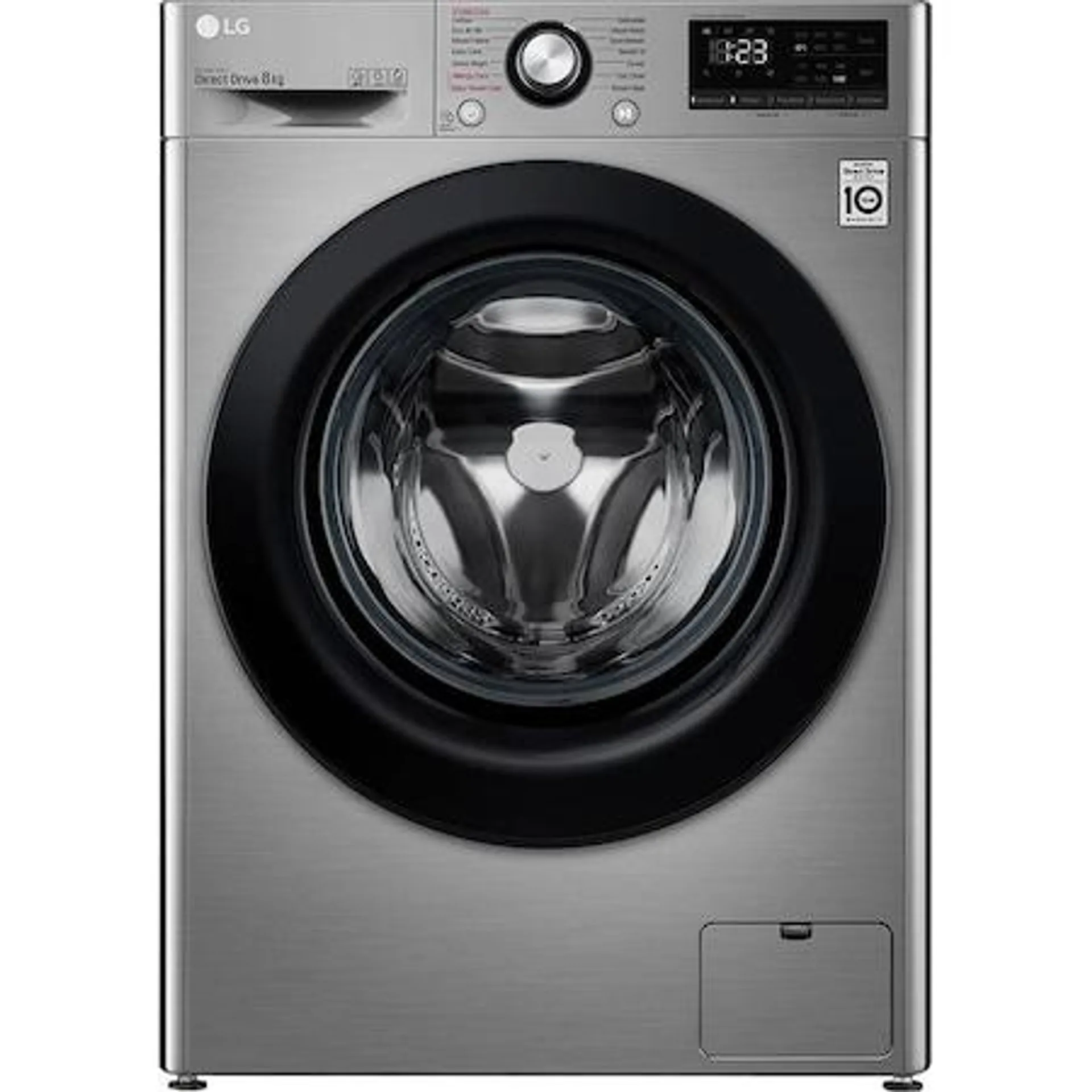 LG F4WV308S6TE Mosógép, 8 kg, 1400 ford/perc, Inverter Direct Drive, Steam, Smart Diagnosis, C energiaosztály, Ezüst