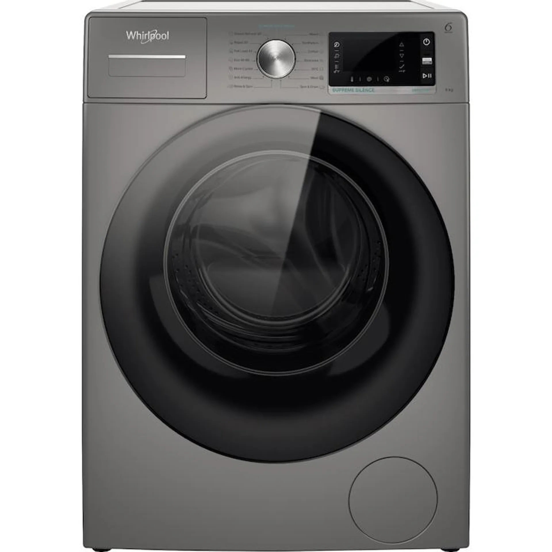 Whirlpool W6 W945SB EE Elöltöltős mosógép, 9kg, 1400 fordulat/perc, 6. Érzék technológia, B energiaosztály, ezüst