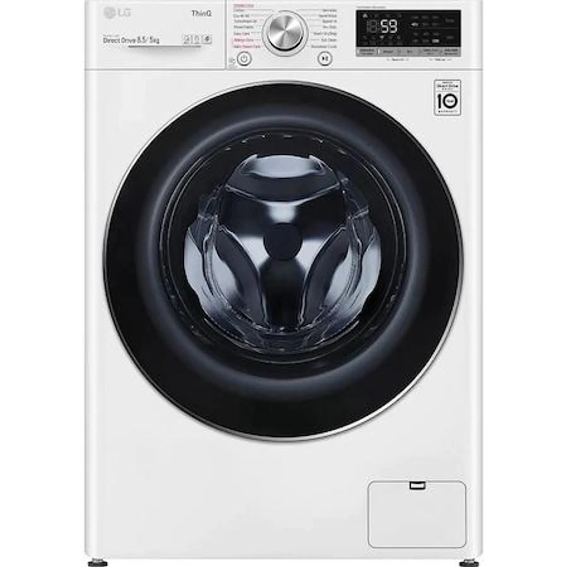 LG F2DV5S8S2E Mosógép szárítóval, 1200 rpm, 8,5 kg, 5 kg, E energiaosztály, Direct Drive AI motor, gőz, fehér