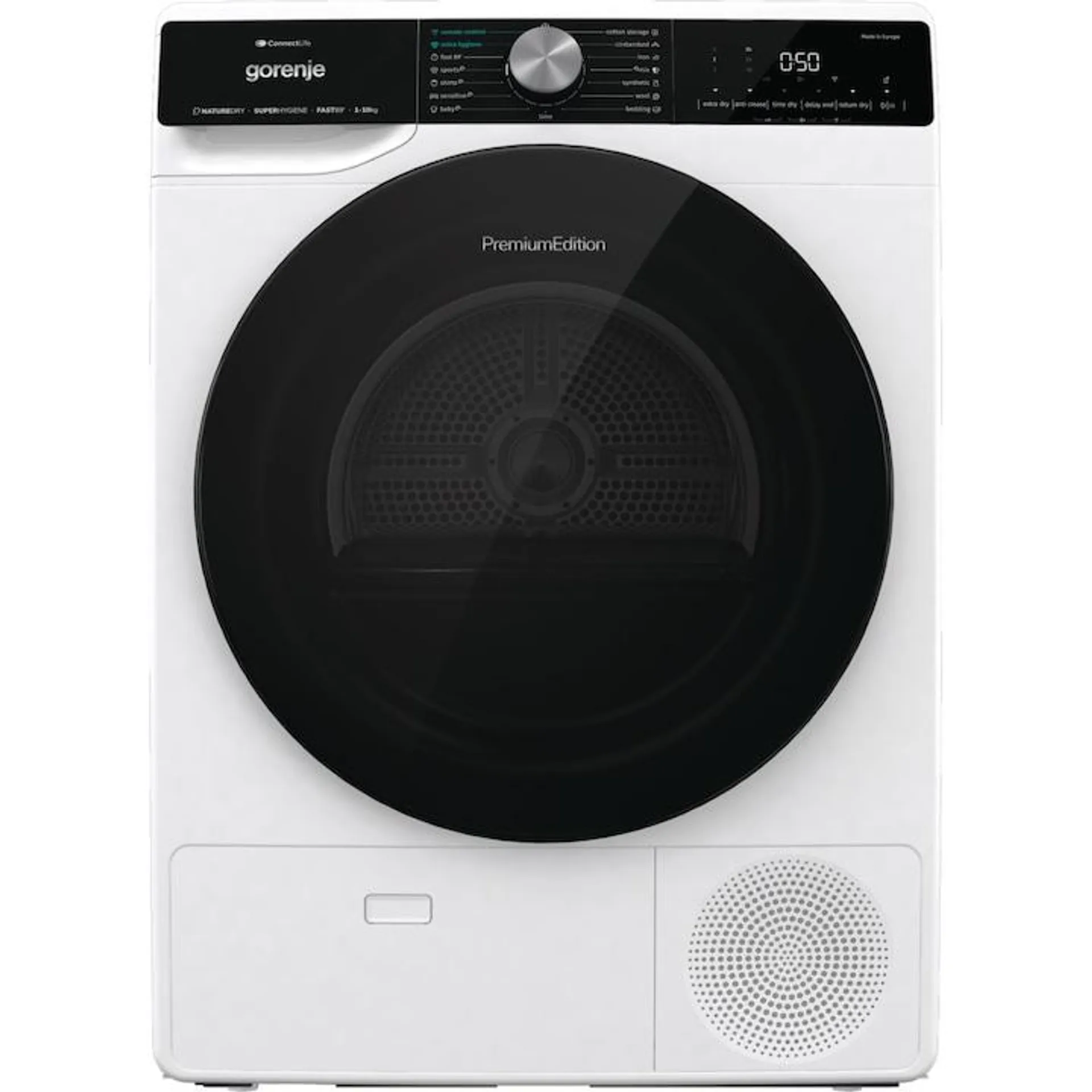 Gorenje DNS12 Hőszivattyús szárítógép, 10 kg, 15 program, AntiCrease, A++ energiaosztály, Fehér