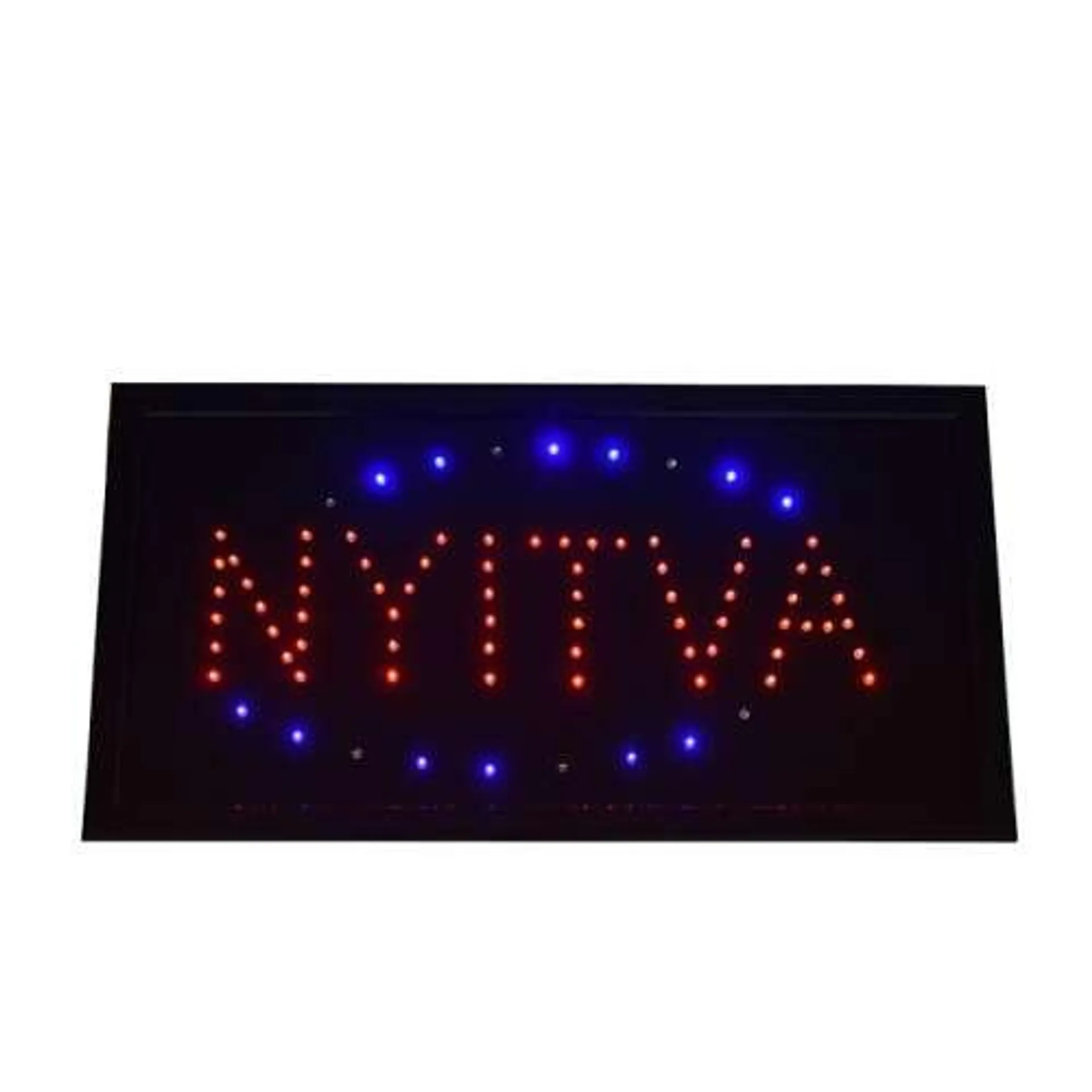 „Nyitva” LED tábla / villogó kék kerettel