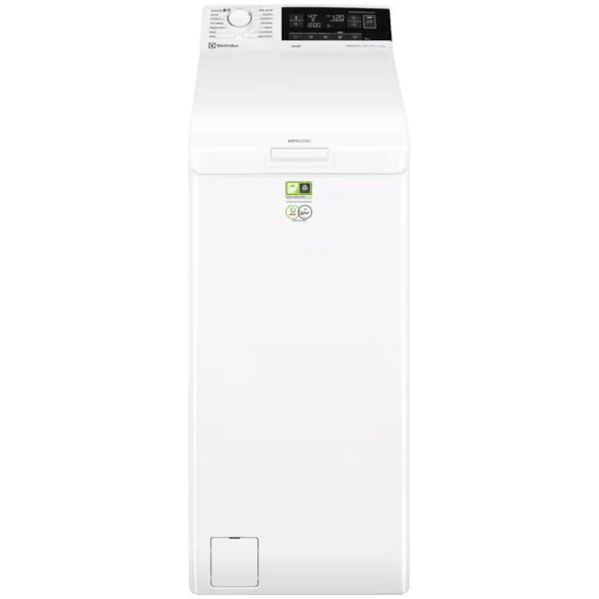 Electrolux Ecoline EW7T3372E Felültöltős mosógép, 7 kg, 1300 fordulat/perc, A energiaosztály, Inverter motor, SteamCare, LED kijelző, SoftOpening, Fehér