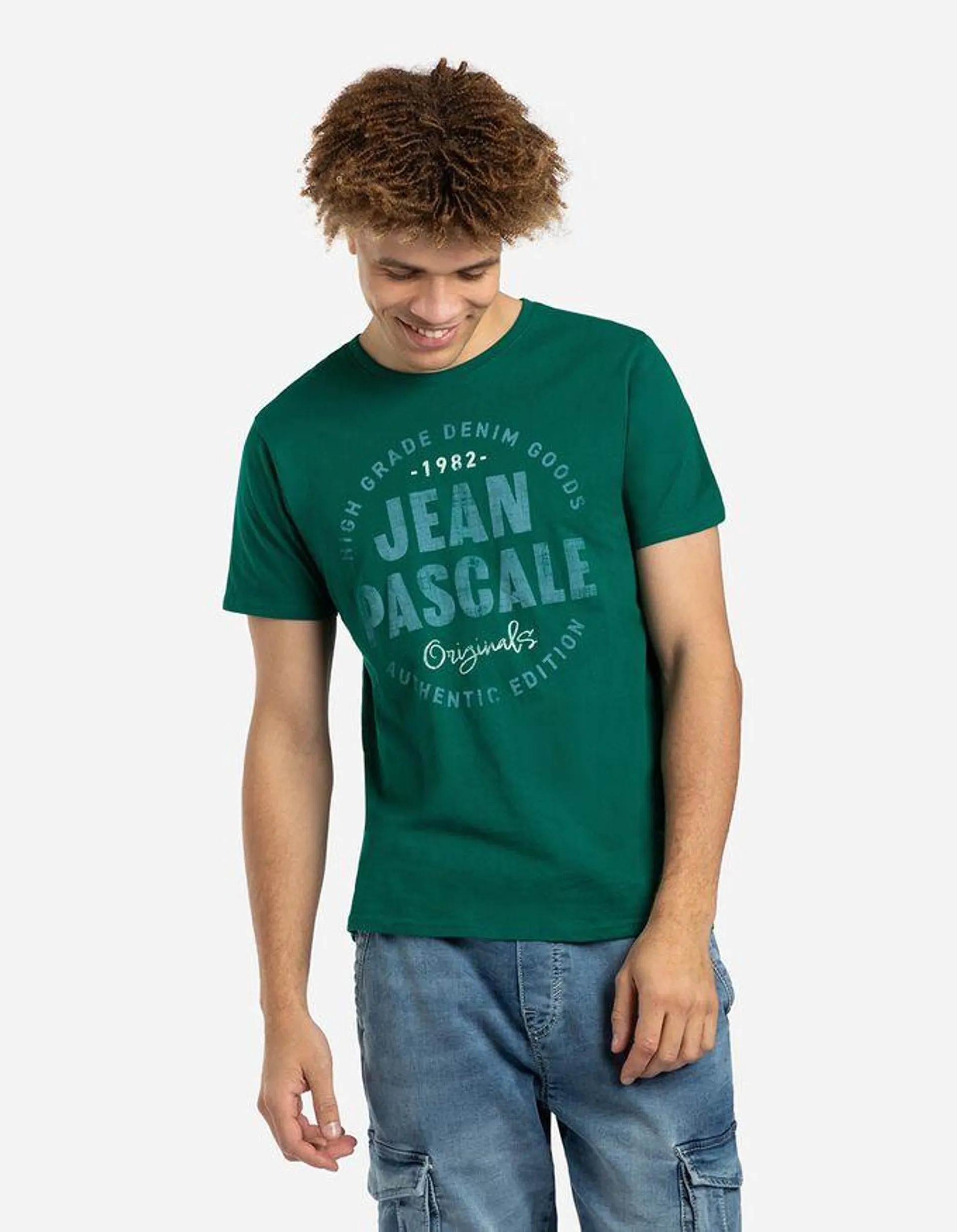 T-shirt - Message imprimé - Vert foncé