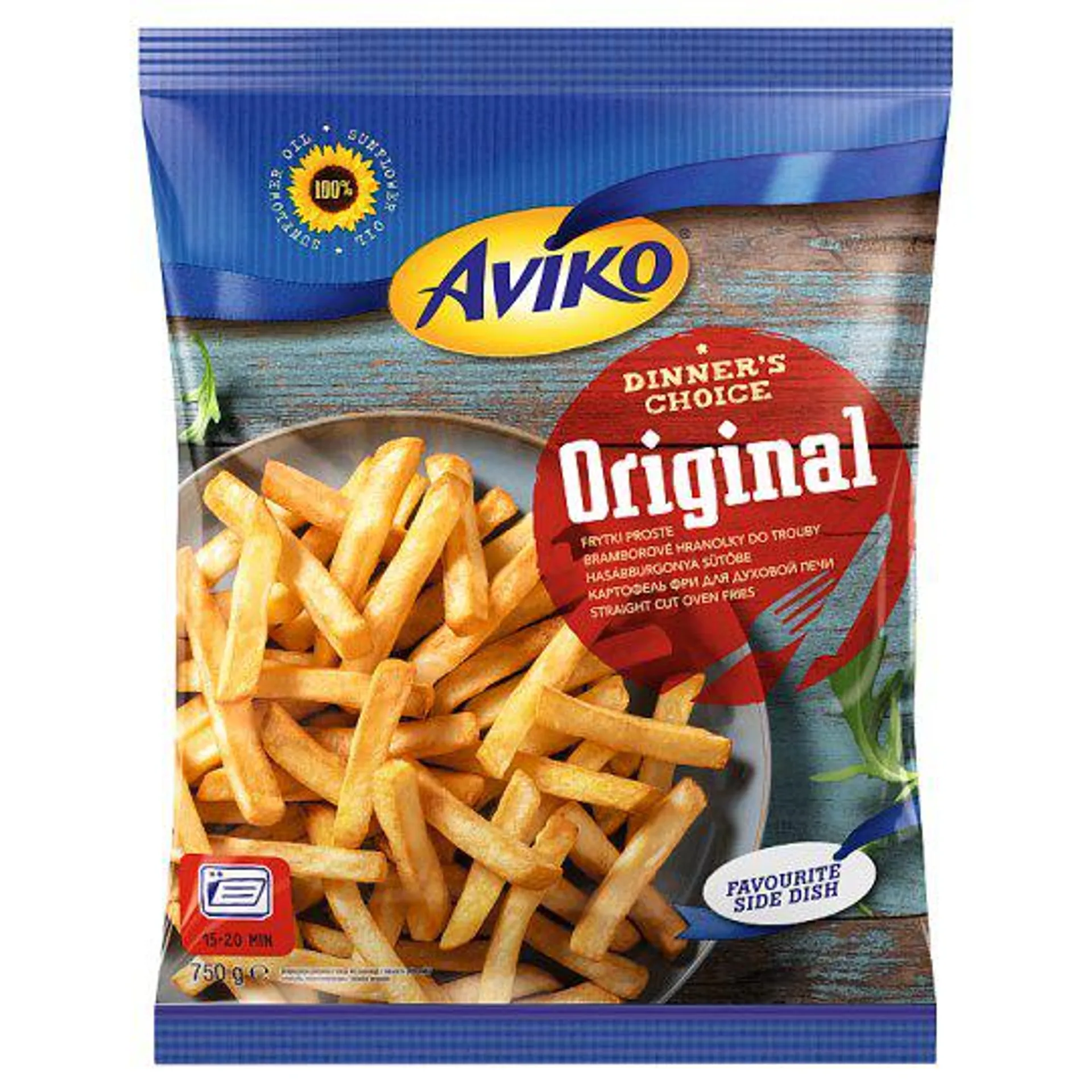 Aviko Original elősütött és gyorsfagyasztott hasábburgonya sütőbe 750 g