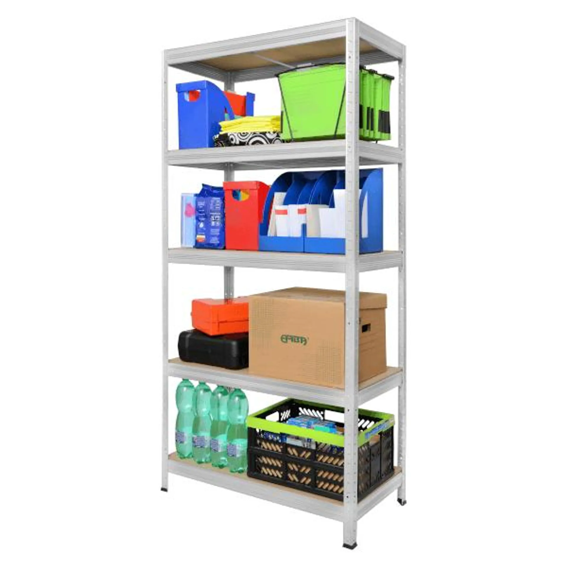 PREMIUMSHELF FÉMPOLC 5 FA POLCCAL HORGANYZOTT 180X90X45CM TEHERBÍRÁS:175KG/POLC, ÖSSZTEHERBÍRÁS:875KG