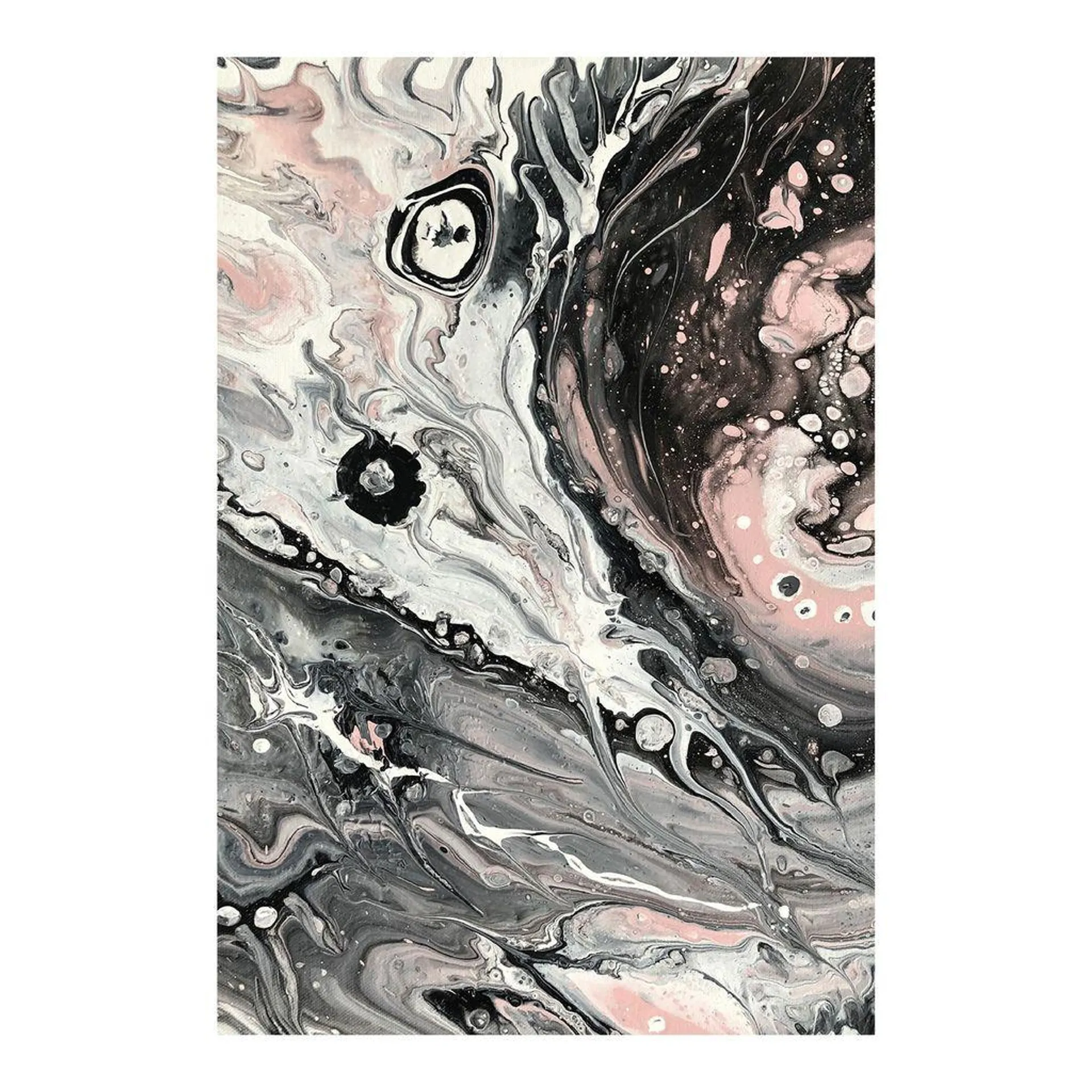 Poszter, absztrakt, keret nélkül, 40x60 cm, fekete-rózsaszín - CHAOS
