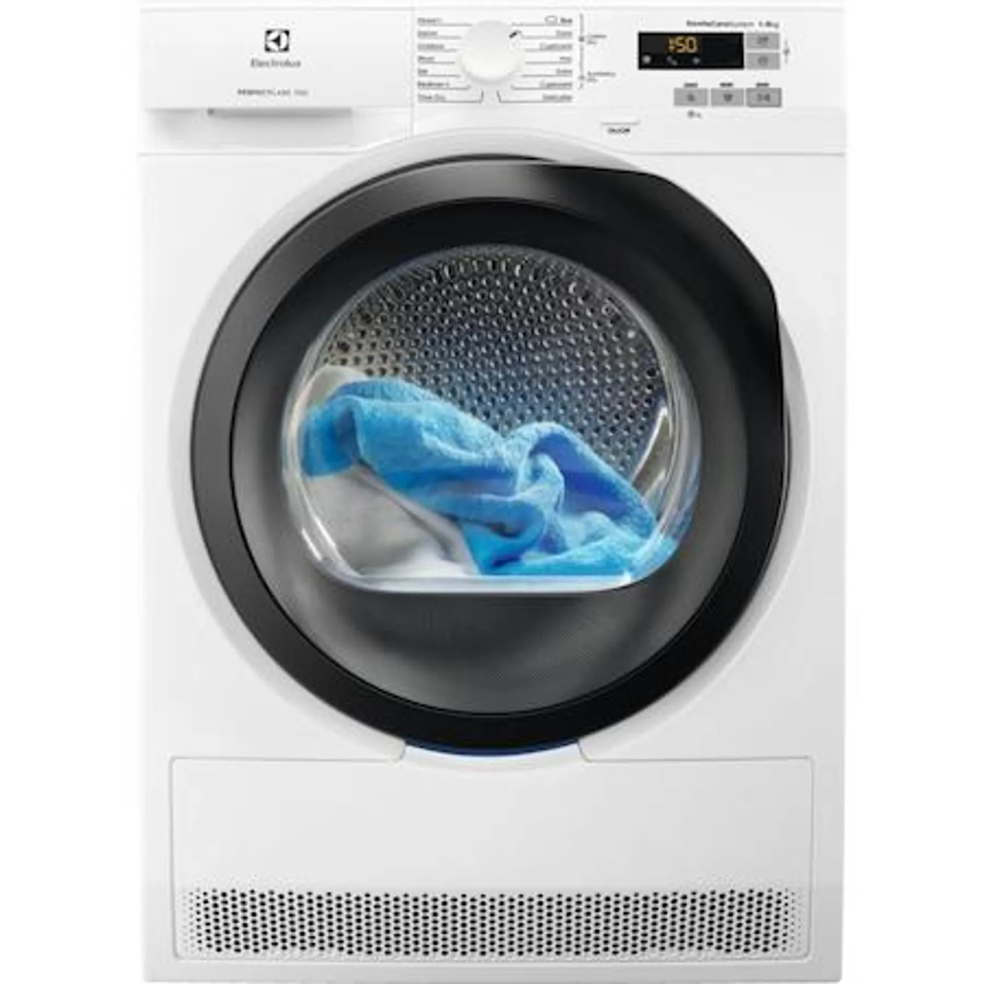 Electrolux EW7H578S hőszivattyús szárítógép, 8 kg, A energiaosztály, inverter, TC5, LED kijelző, szürke ajtó, Easy Clean szűrő