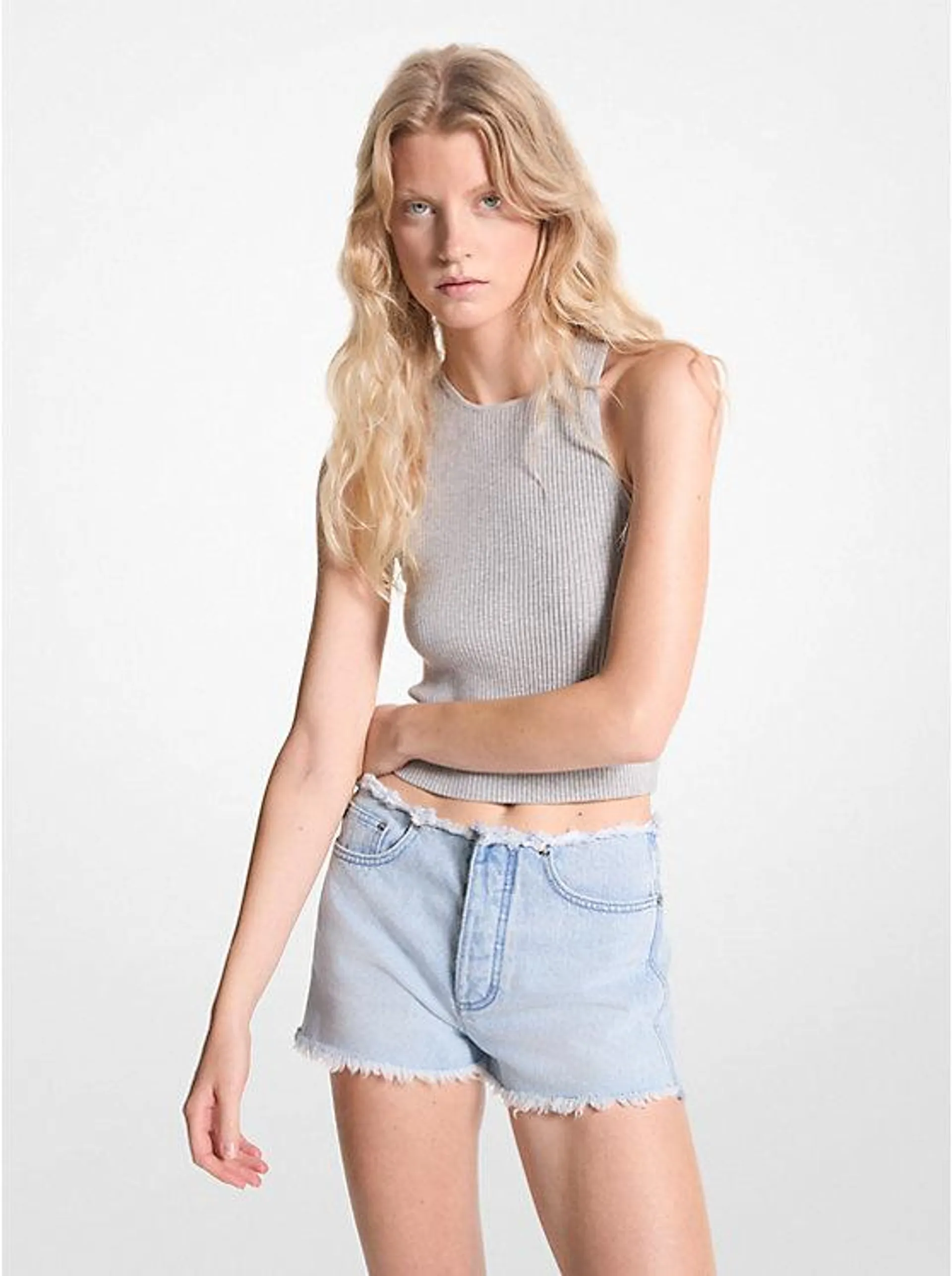 Frayed Denim Shorts