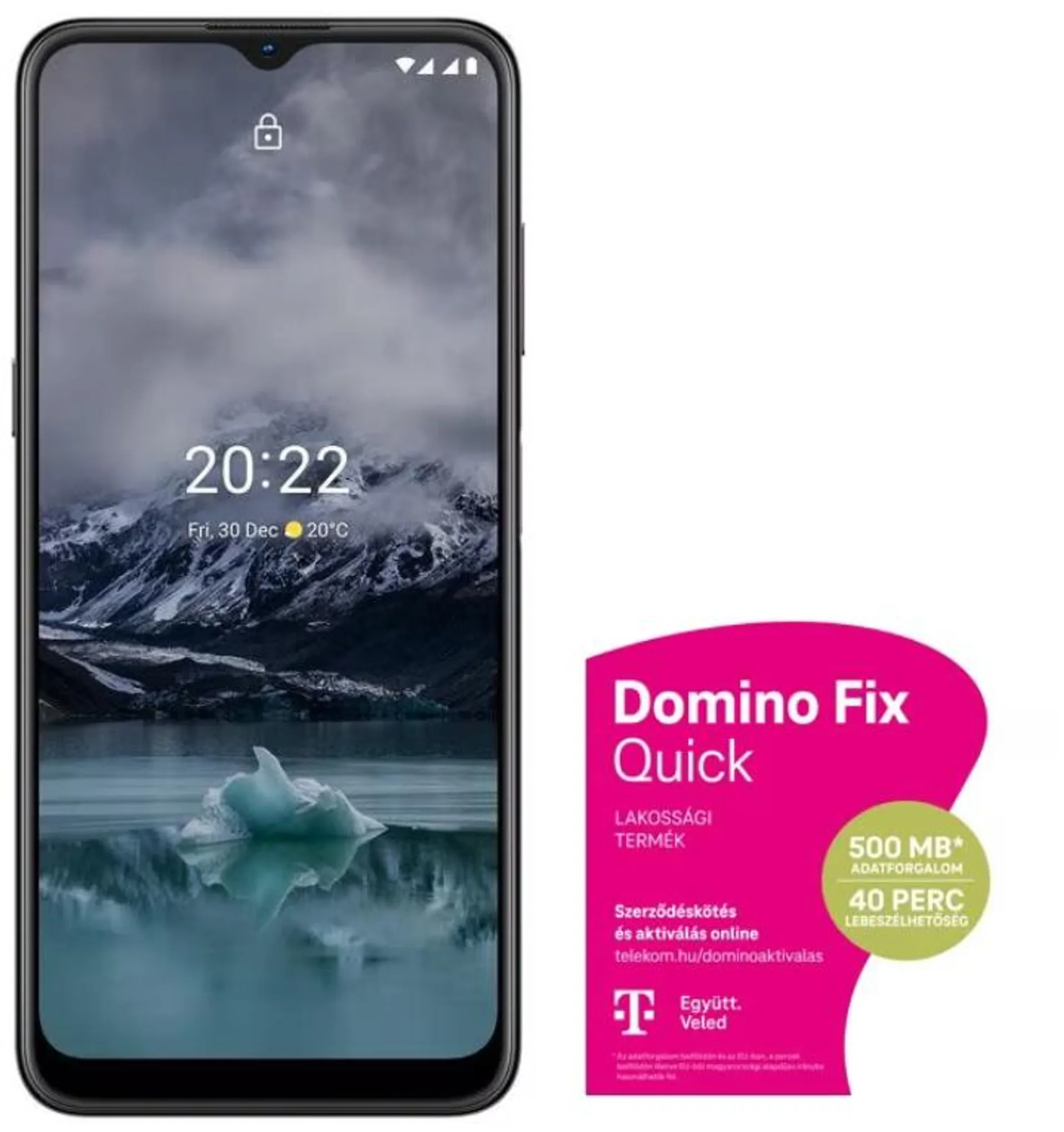 Nokia G11 DS (Fekete) kártyafüggetlen okostelefon + Telekom Domino Fix Quick 500MB/40M