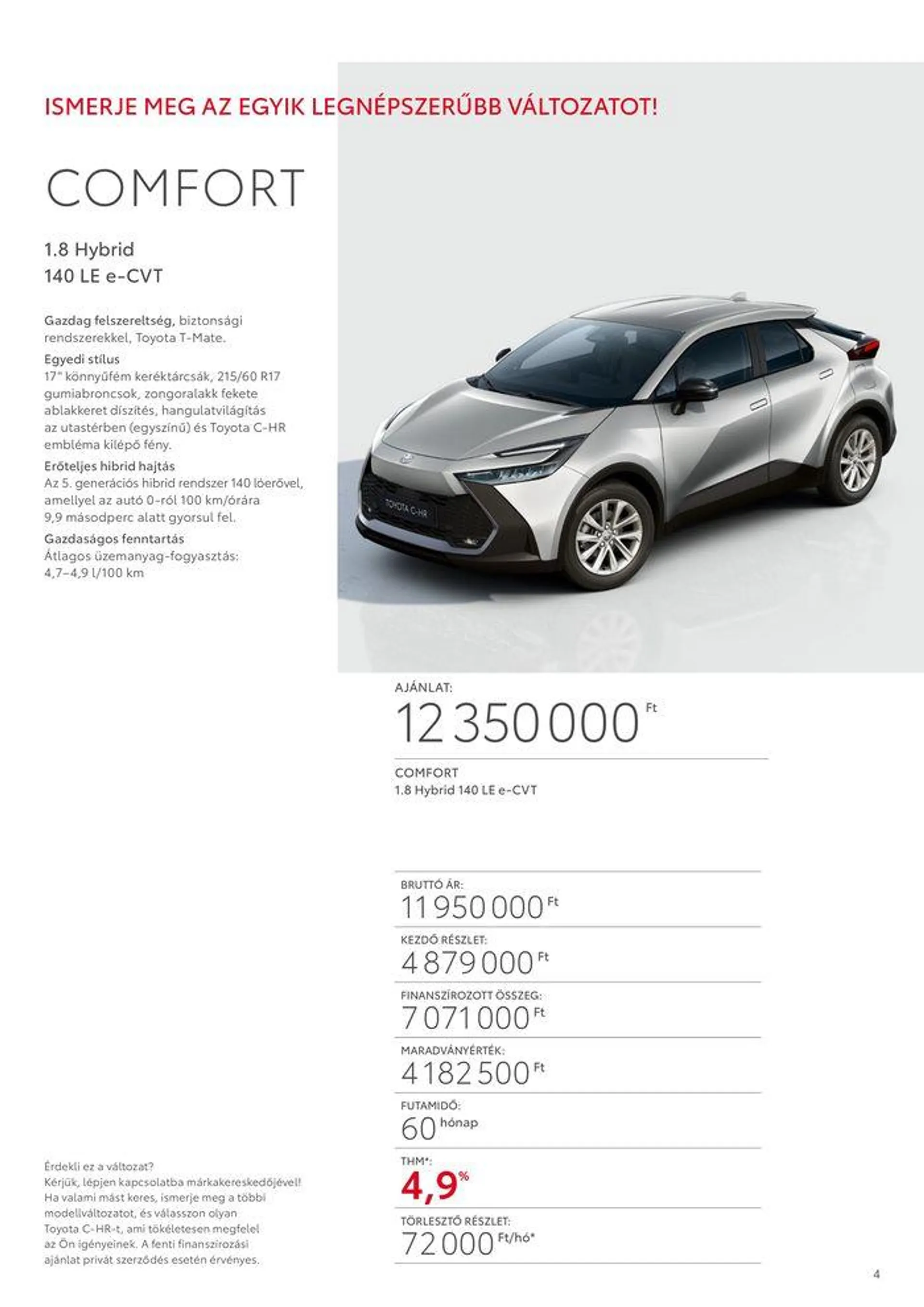 Katalógus Új Toyota C-HR Hybrid. november 27.-tól november 25.-ig 2024. - Oldal 4