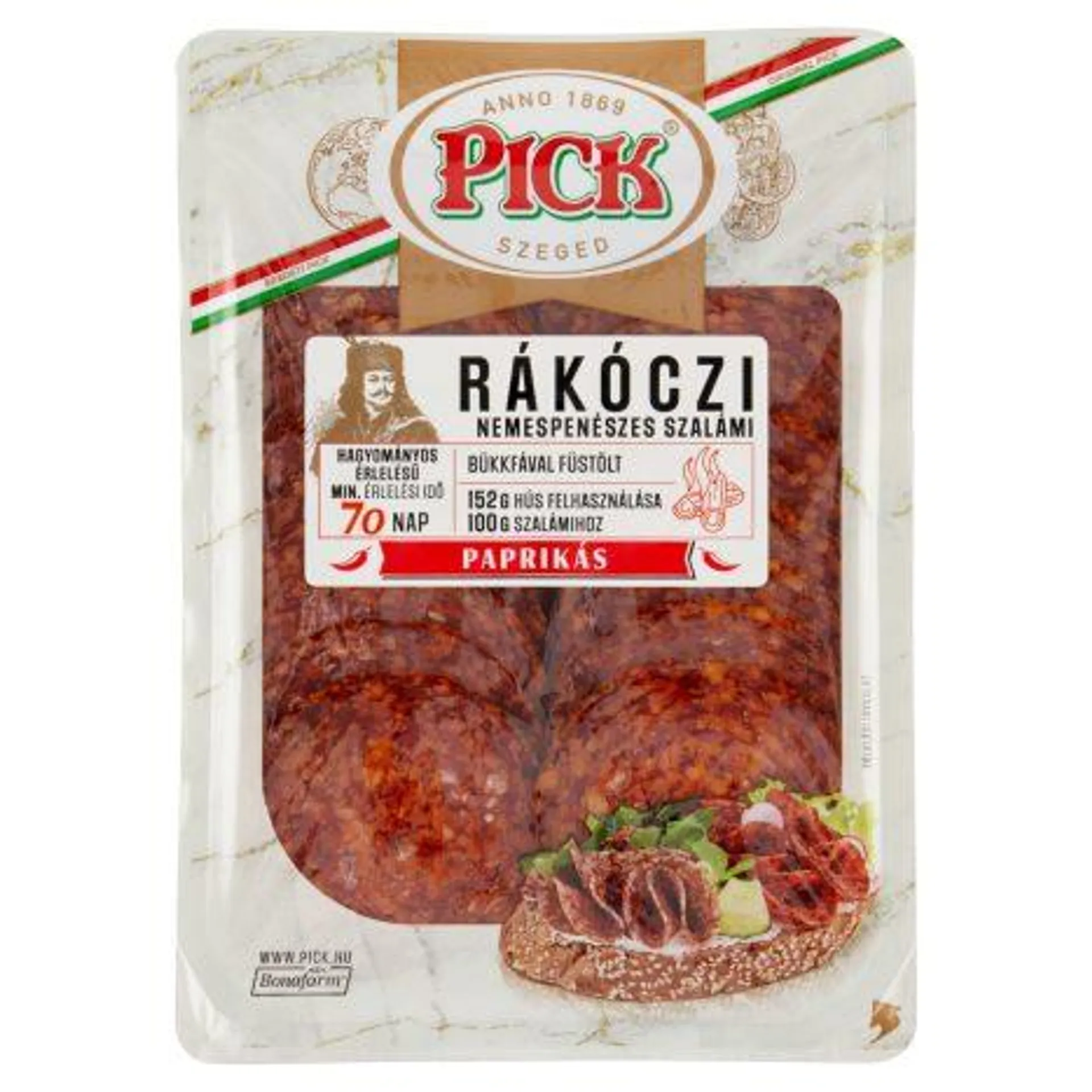 PICK Rákóczi szeletelt nemespenészes paprikás szalámi 80 g