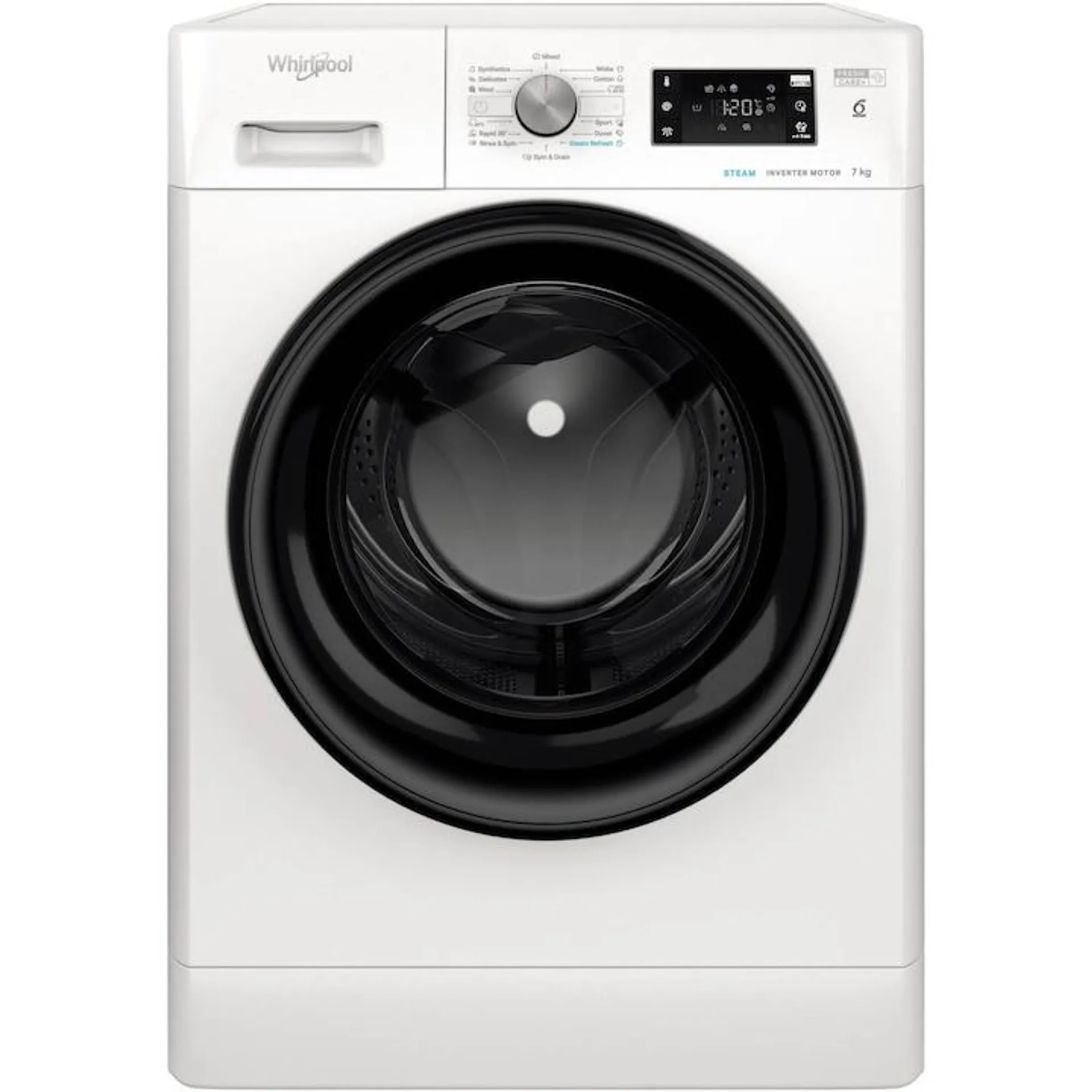 Whirlpool FreshCare+ mosógép, FFB 7469 BV EE, 7 kg, 1400 ford./perc, Steam Refresh, 6th Sense Technology, SenseInverter motor, A energiaosztály, fehér