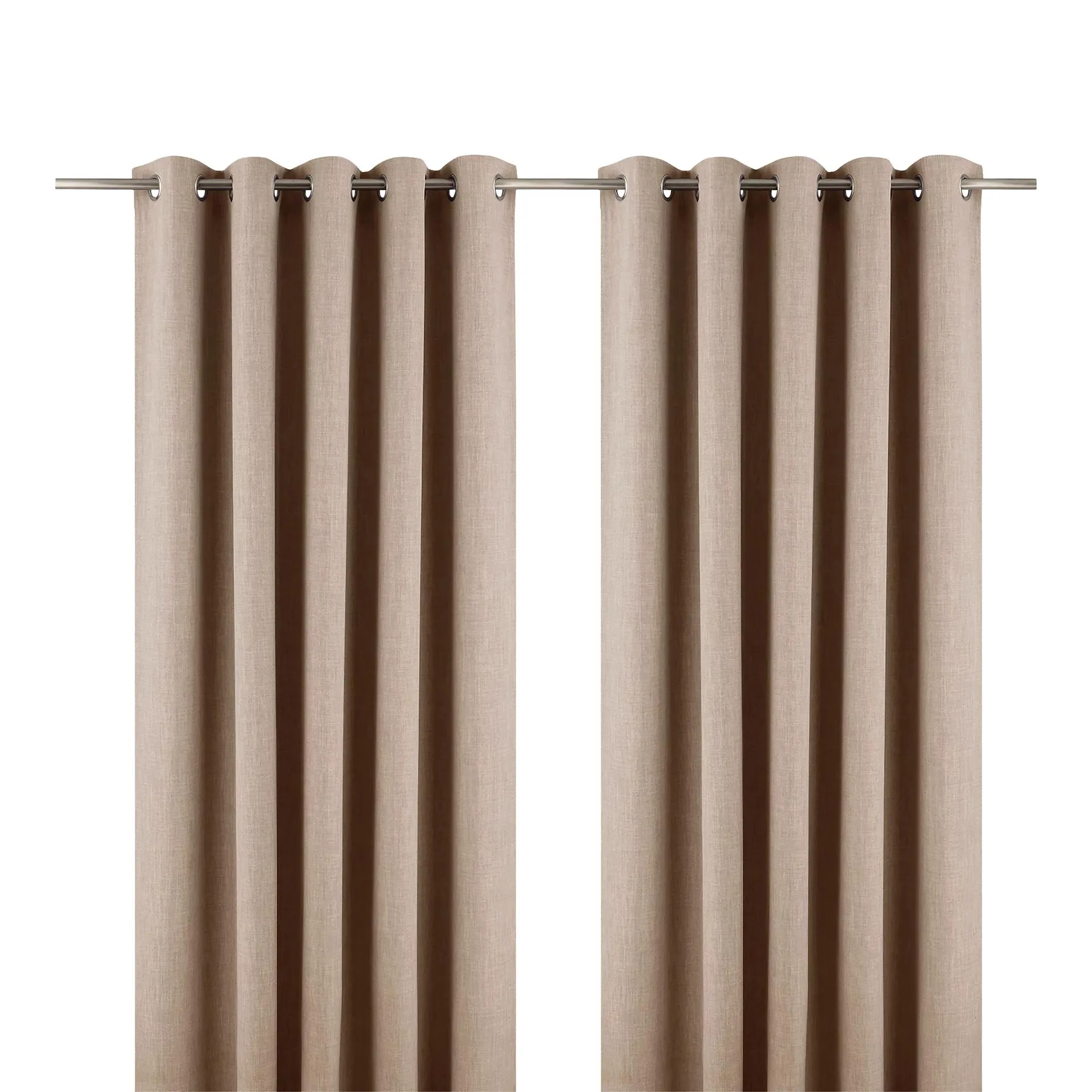 Novan Natural Plain Blackout Eyelet Curtains (W)167cm (L)228cm, Pair