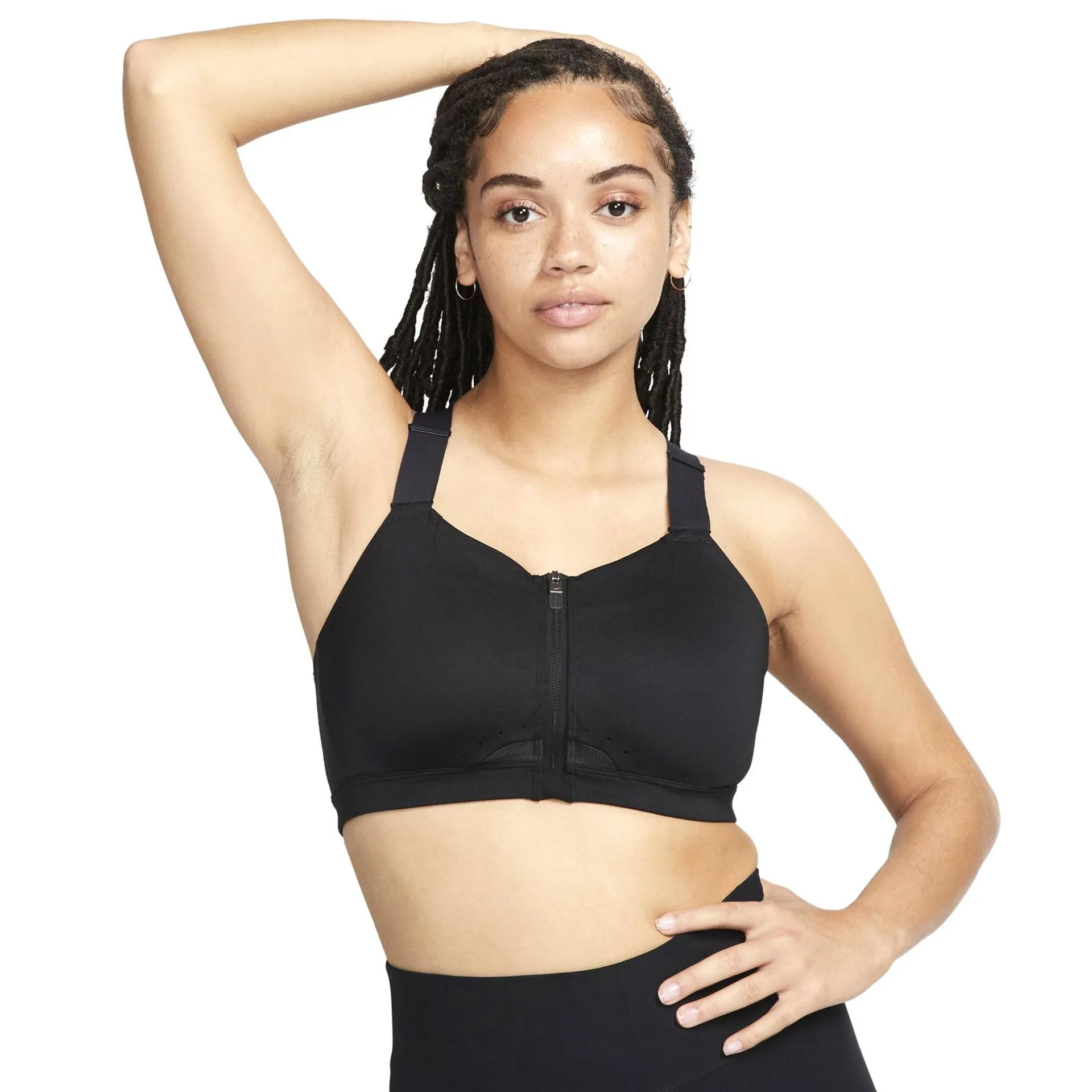 NIKE WMNS DF ALPHAS HS FRONT ZIP BLACK
