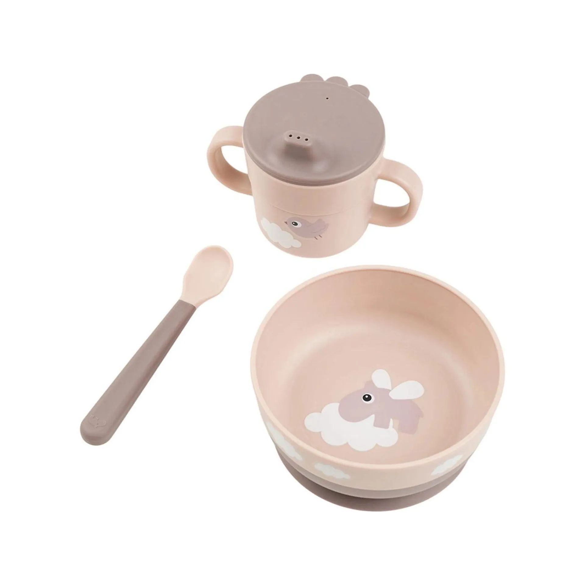 DONE BY DEER Happy Clouds Powder Three-Piece Foodie First Meal Set