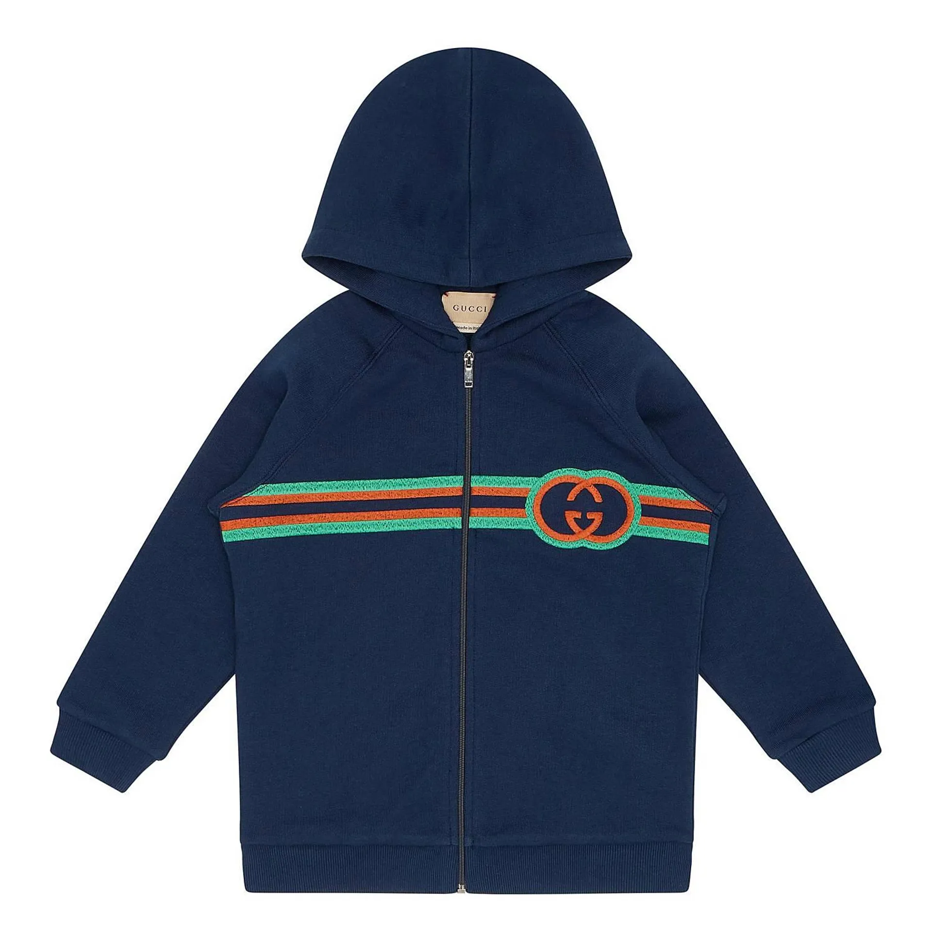 Logo Embroidered Zip-Through Hoodie