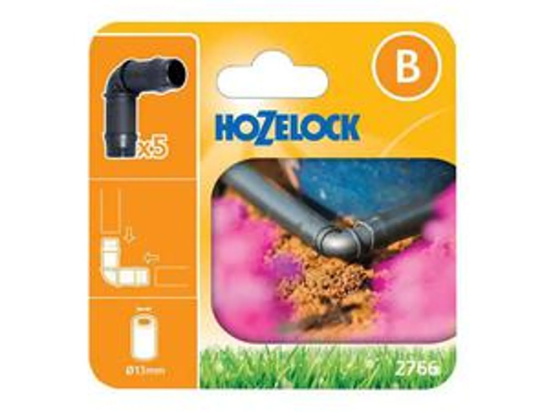 Hozelock 2766 90 Elbow Connector 13mm Pack 5 HOZ27660005