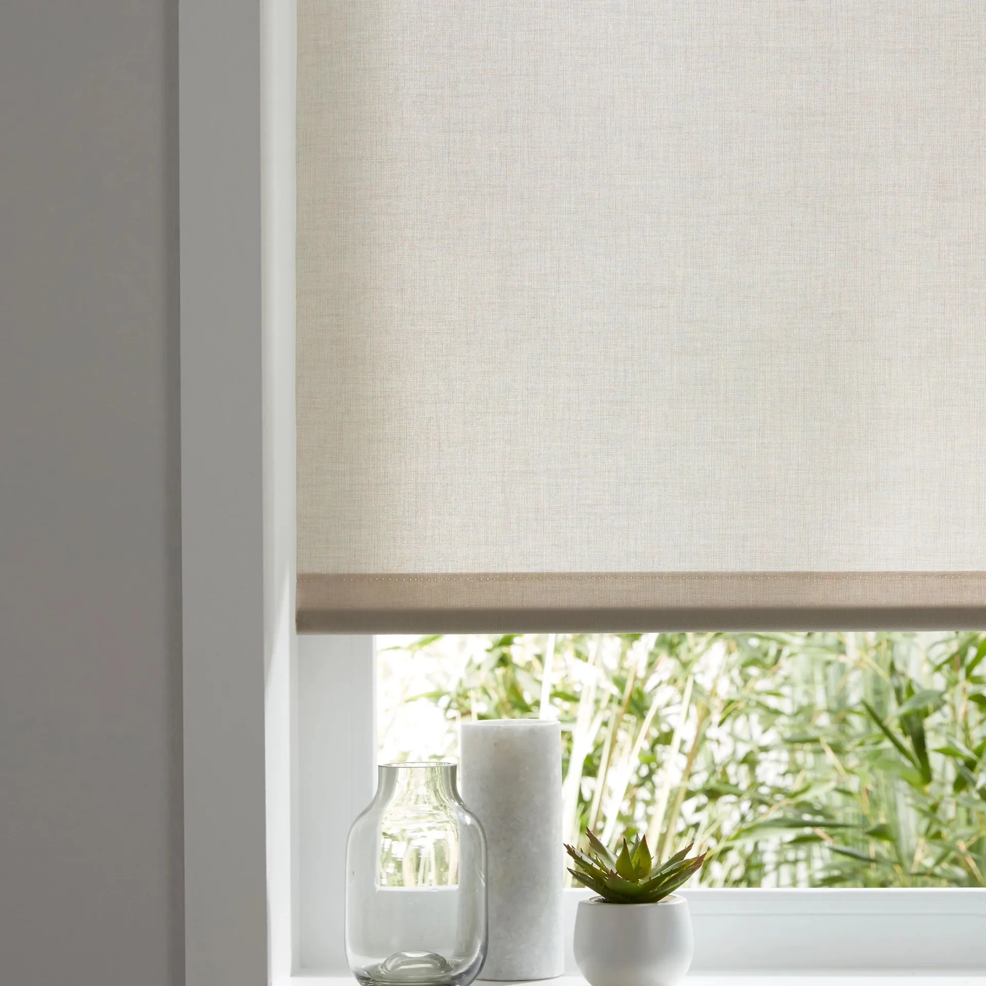 Halo Corded Natural Plain Daylight Roller Blind (W)180cm (L)180cm