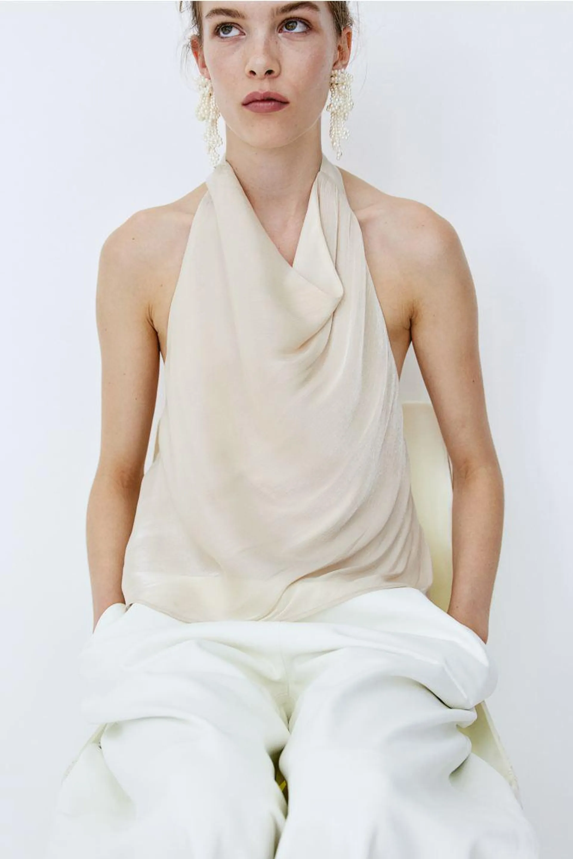 Satin halterneck top
