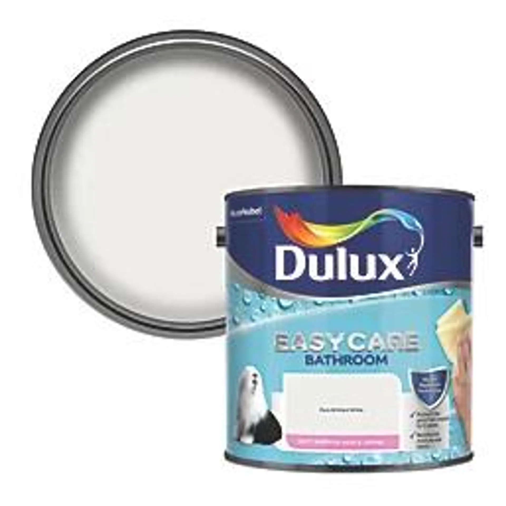 Dulux EasyCare Soft Sheen Pure Brilliant White Emulsion Bathroom Paint 2.5Ltr