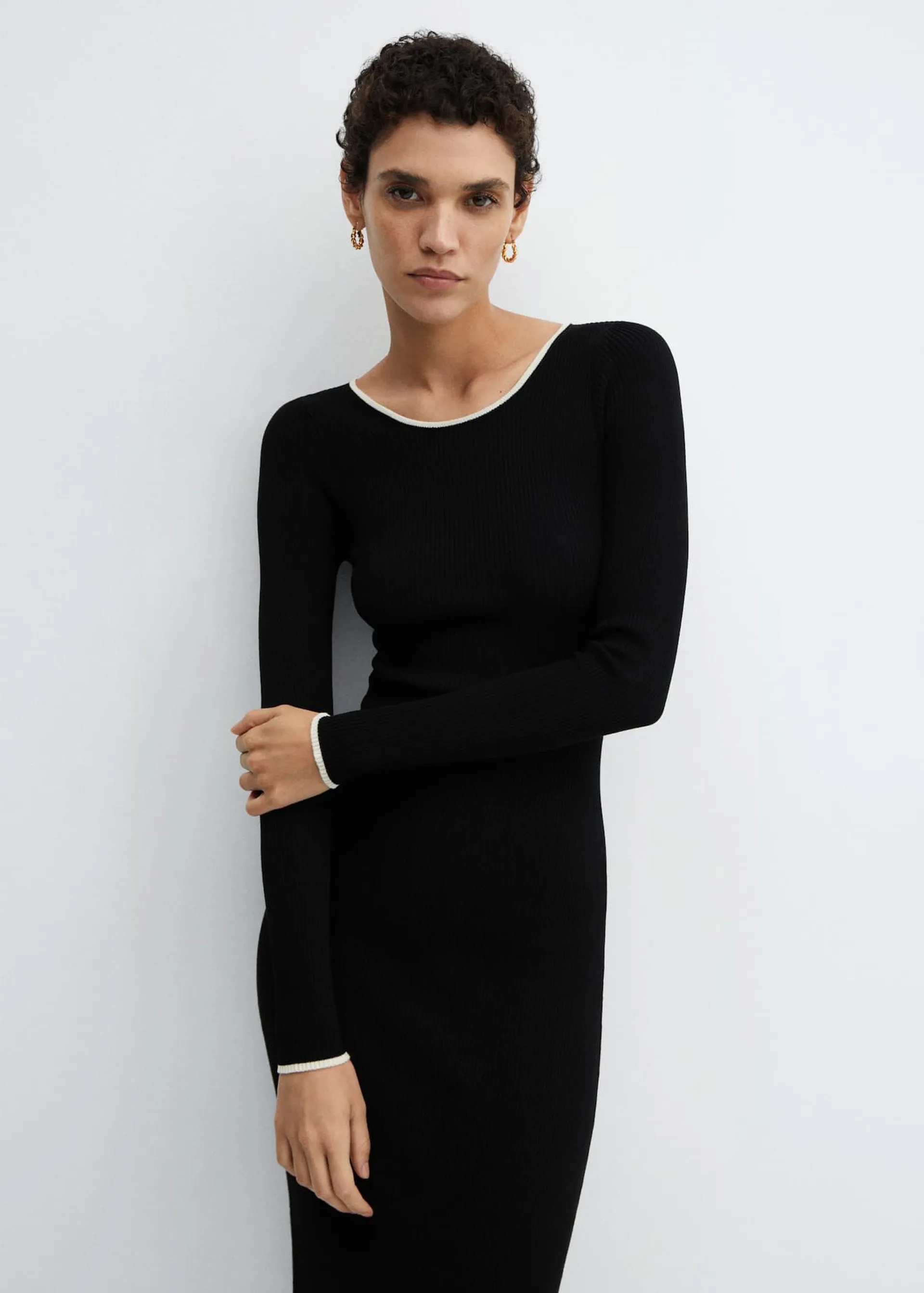 Contrast trim dress