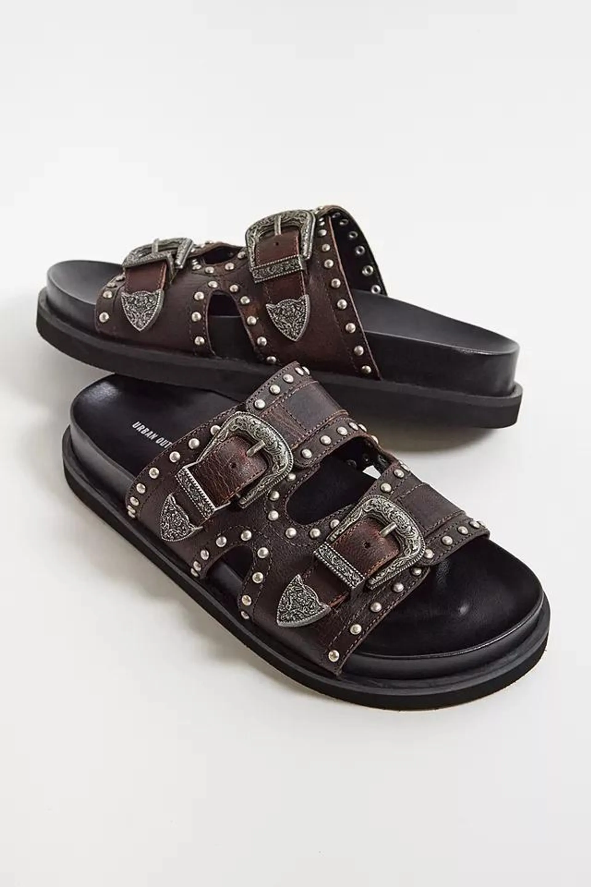 UO Nevada Brown Leather Sandals