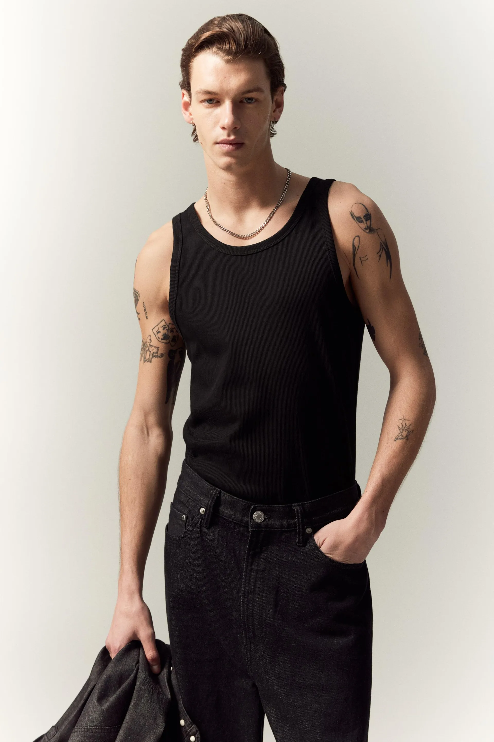 2-pack Slim Fit ribbed vest tops