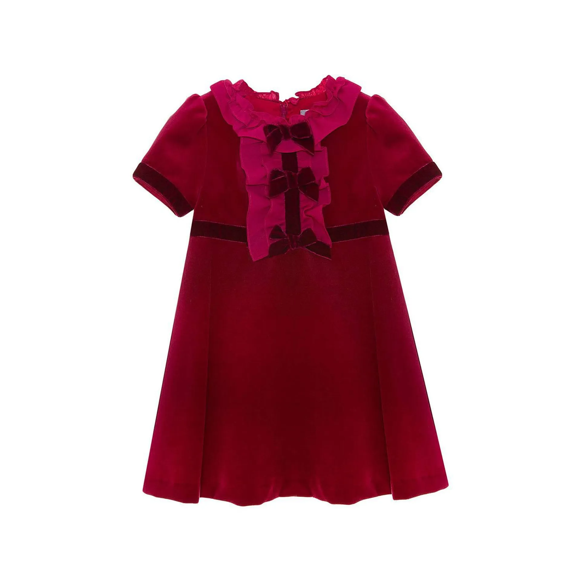 Ruffle Bow Velvet Dress