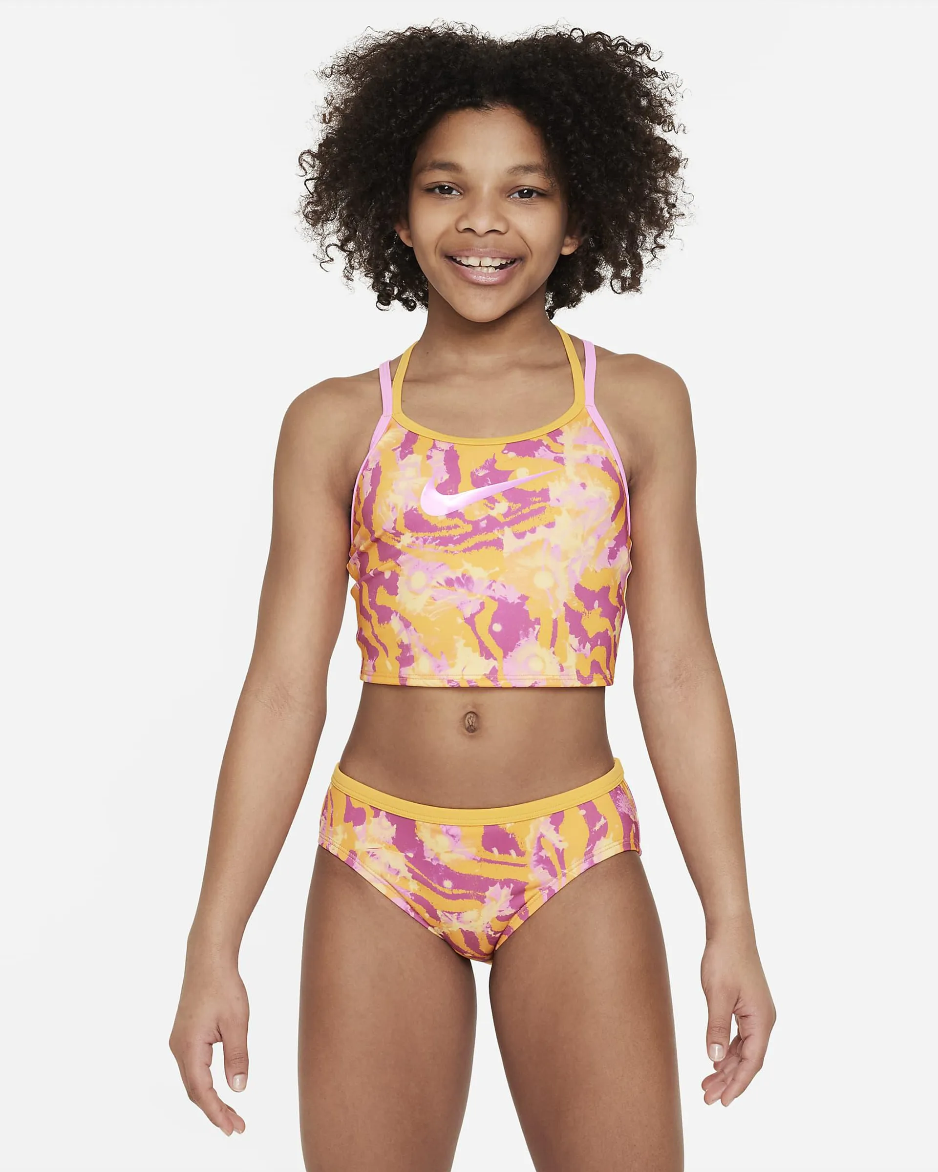 Older Kids' (Girls') T-Crossback Midkini Swim Set